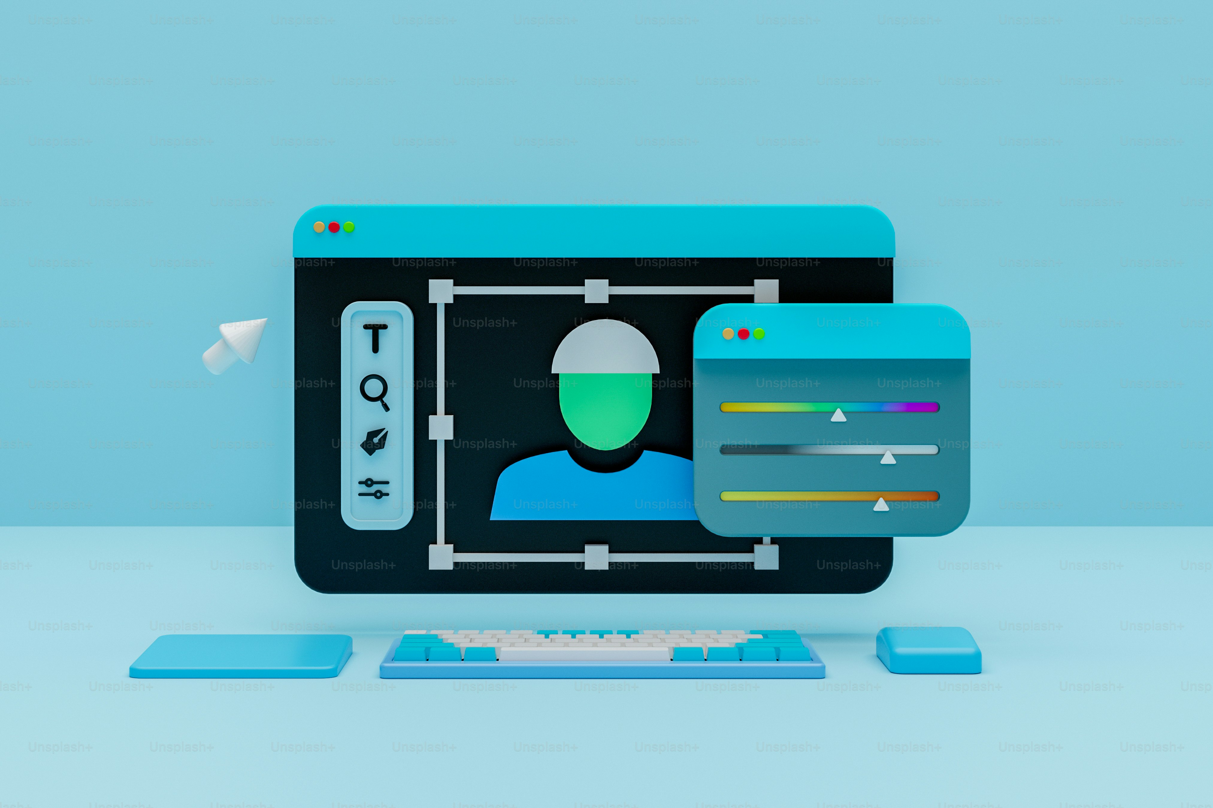 Schermo di un computer con l'immagine di una persona