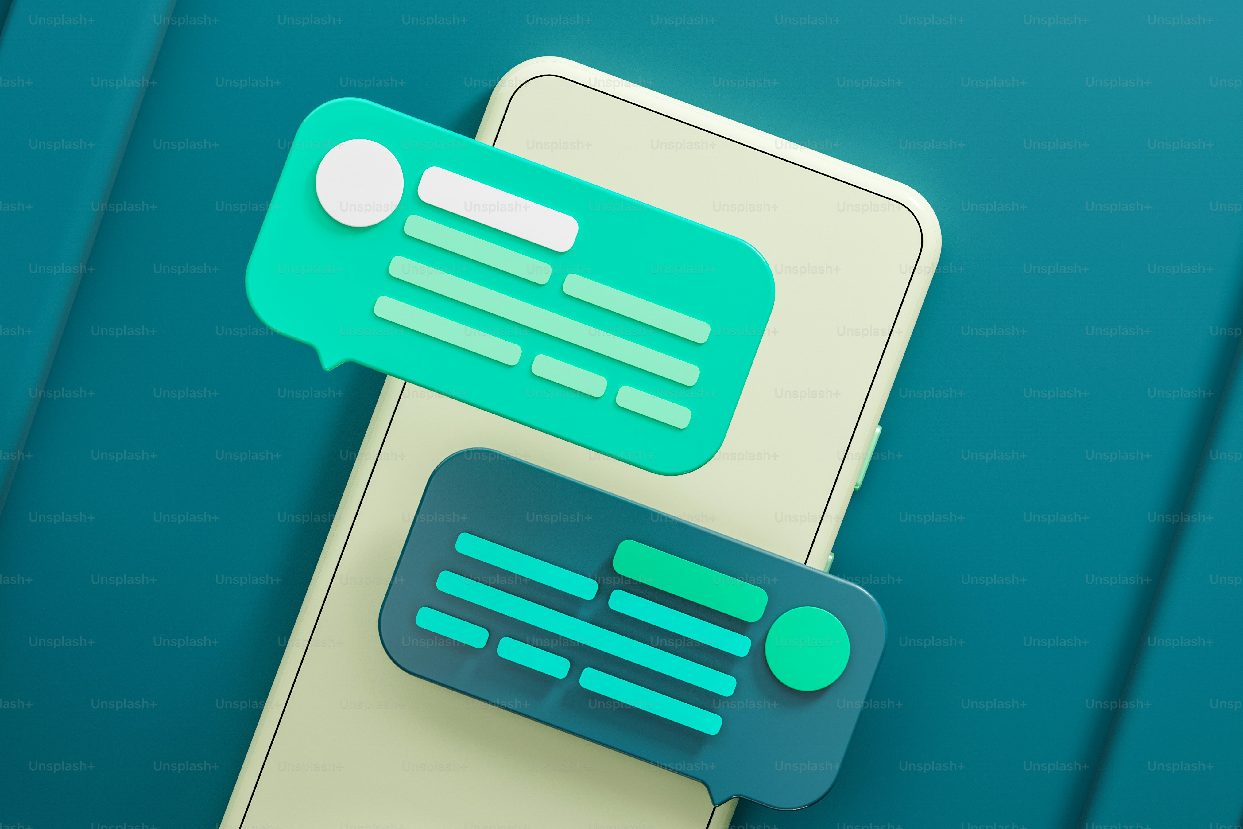 A cell phone with a speech bubble on it