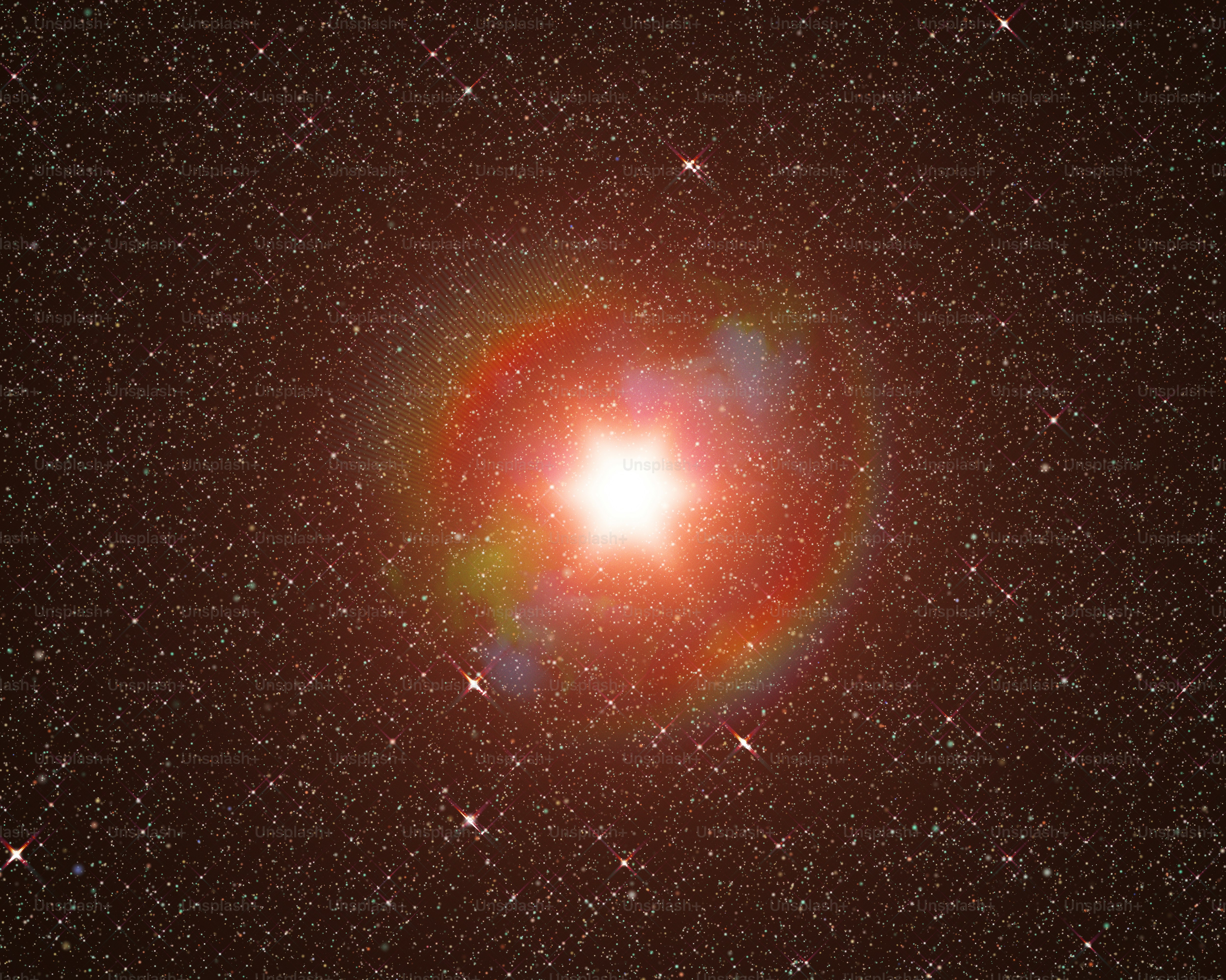 A bright light in the middle of a dark sky