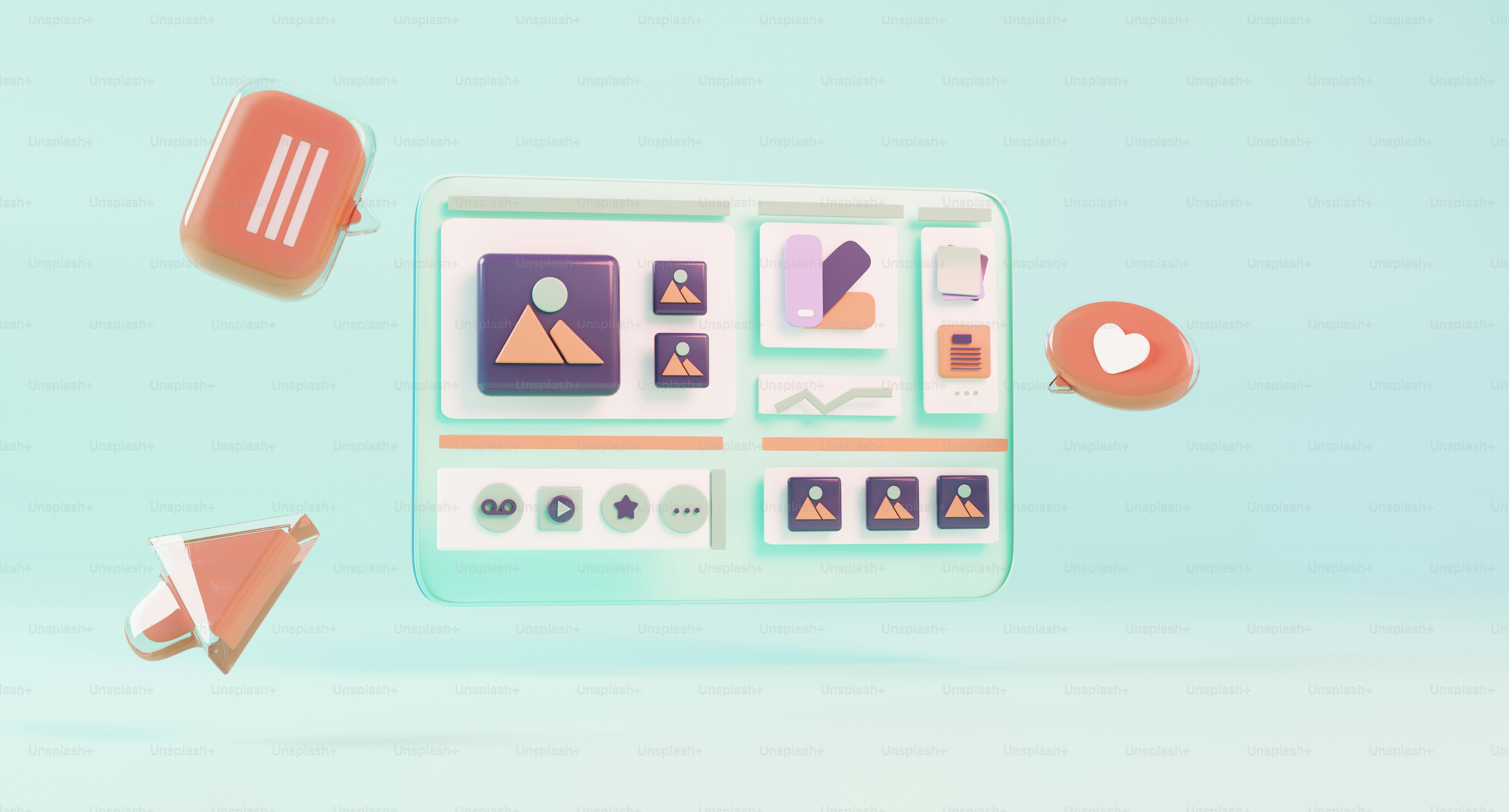 たくさんのアイコンが浮かぶコンピューター画面