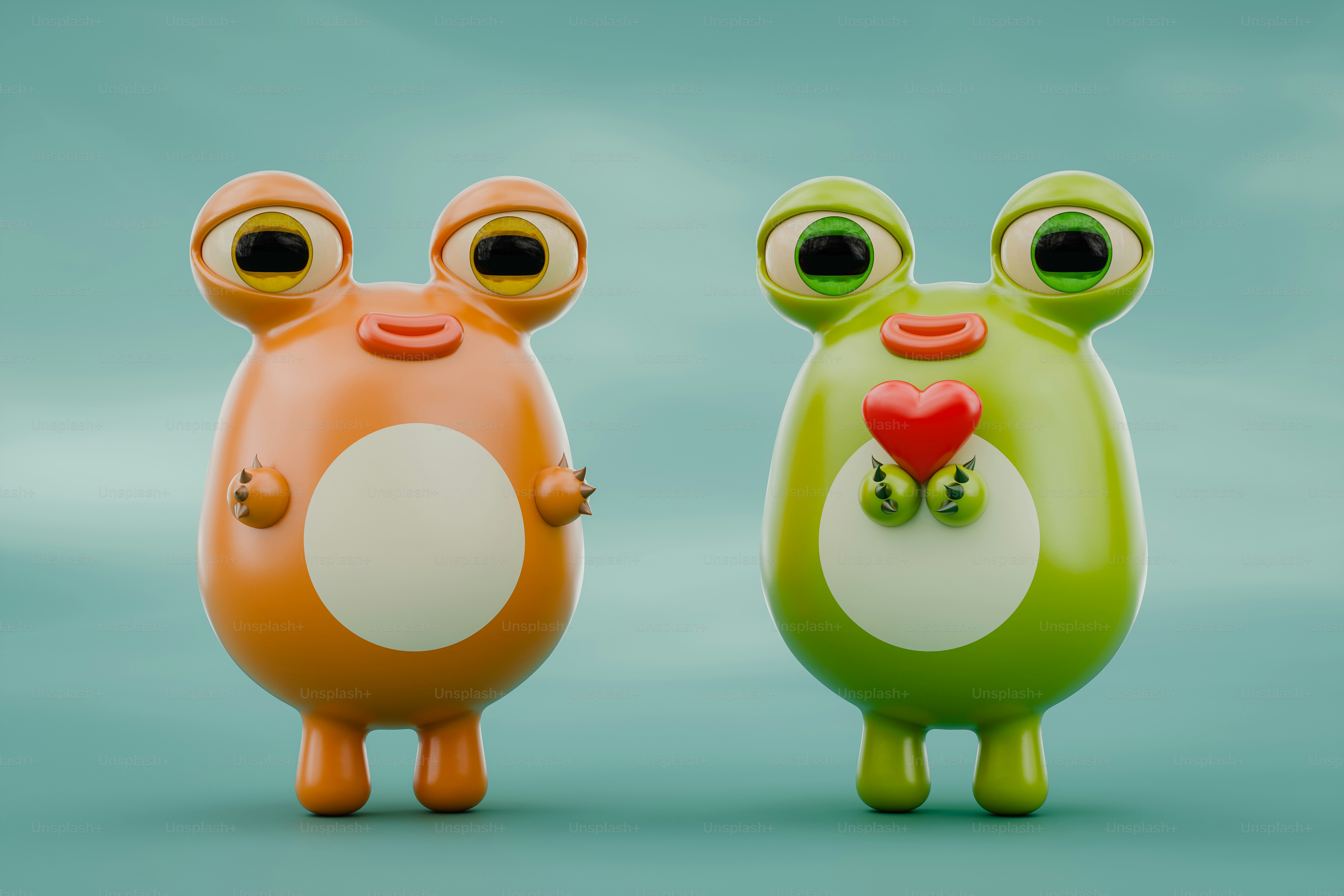 A couple of toy animals standing next to each other