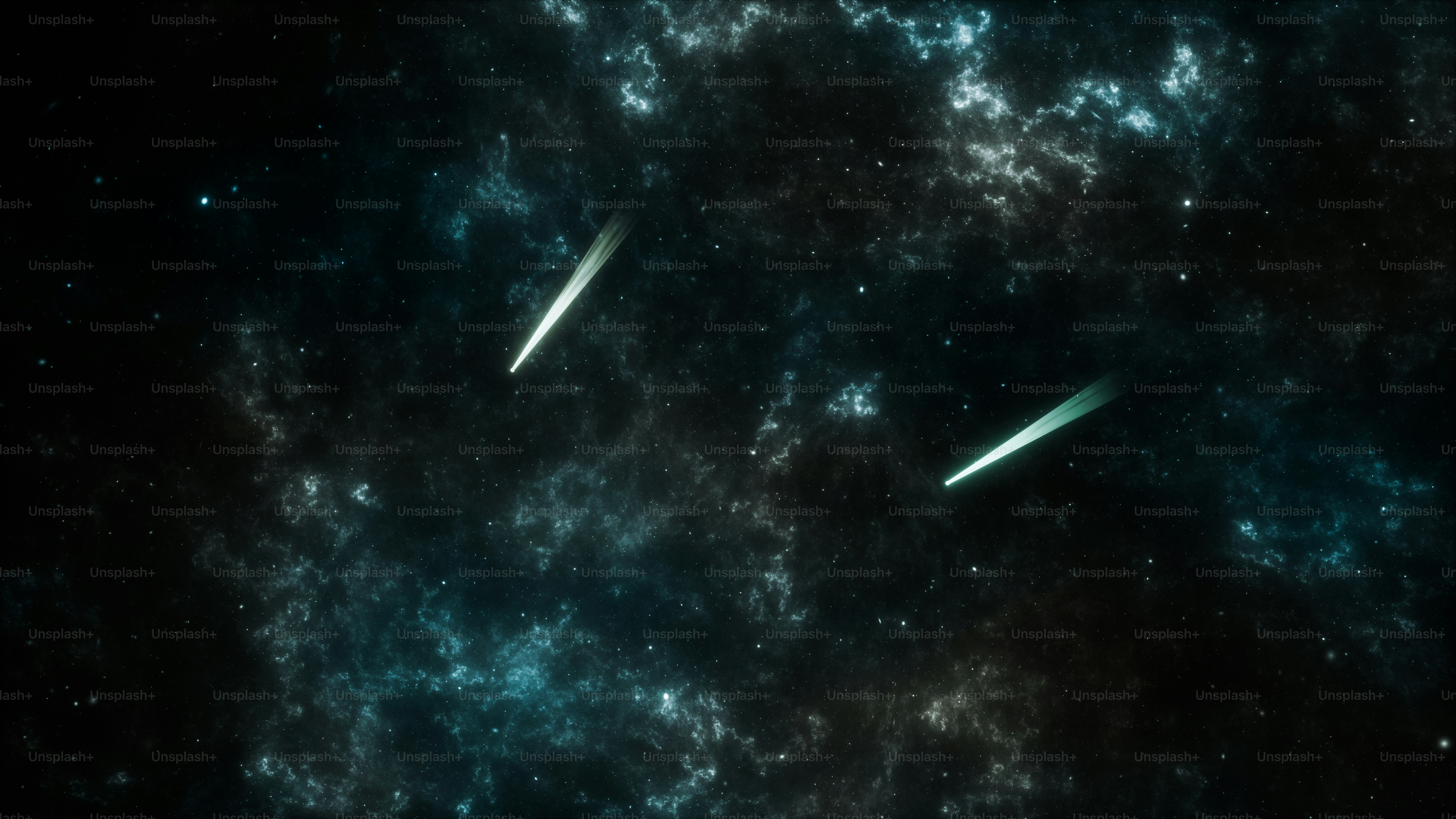 A group of small objects flying through the sky photo – Comet Image on ...