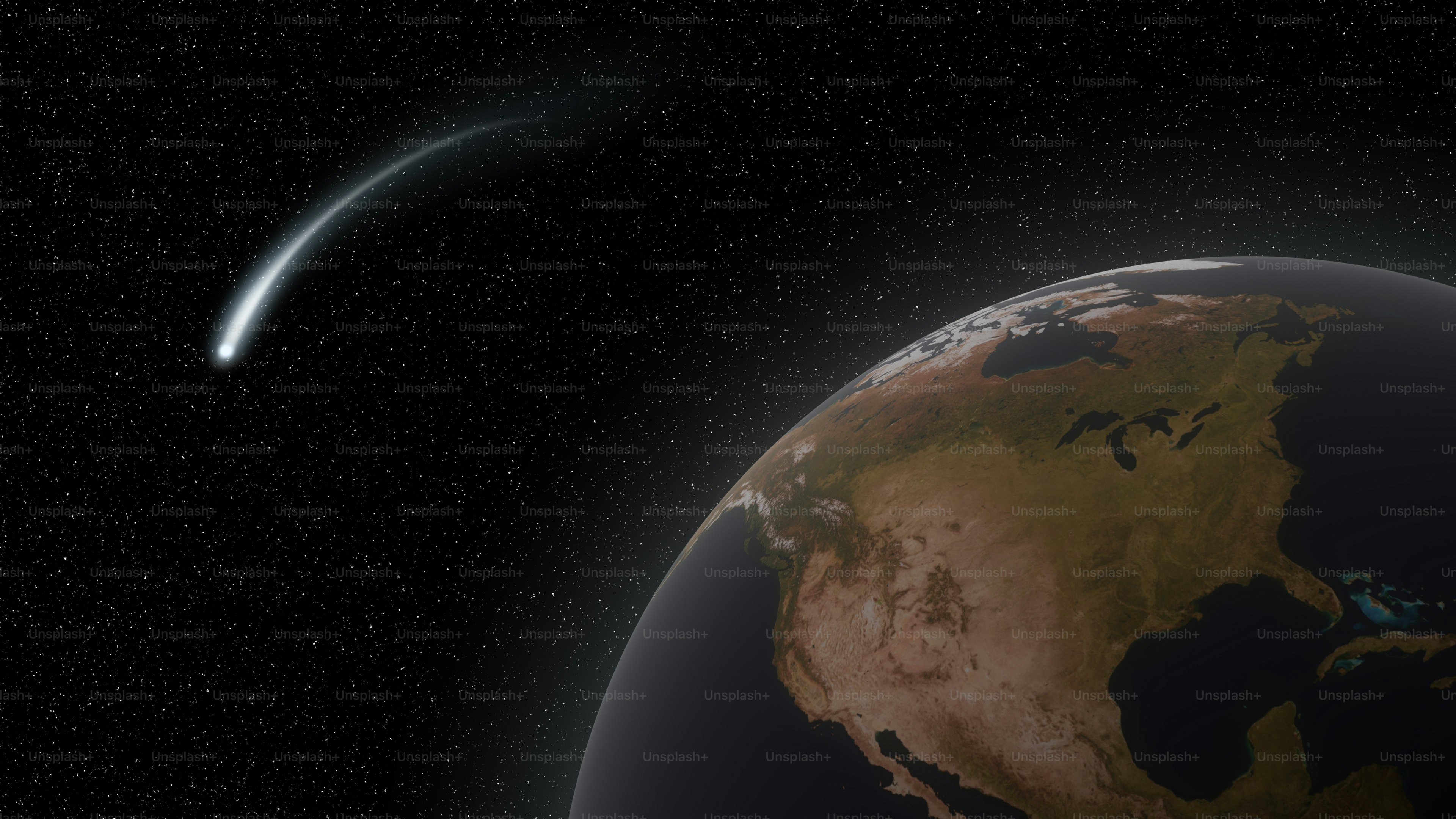 Uma imagem de um planeta com uma pequena estrela ao fundo