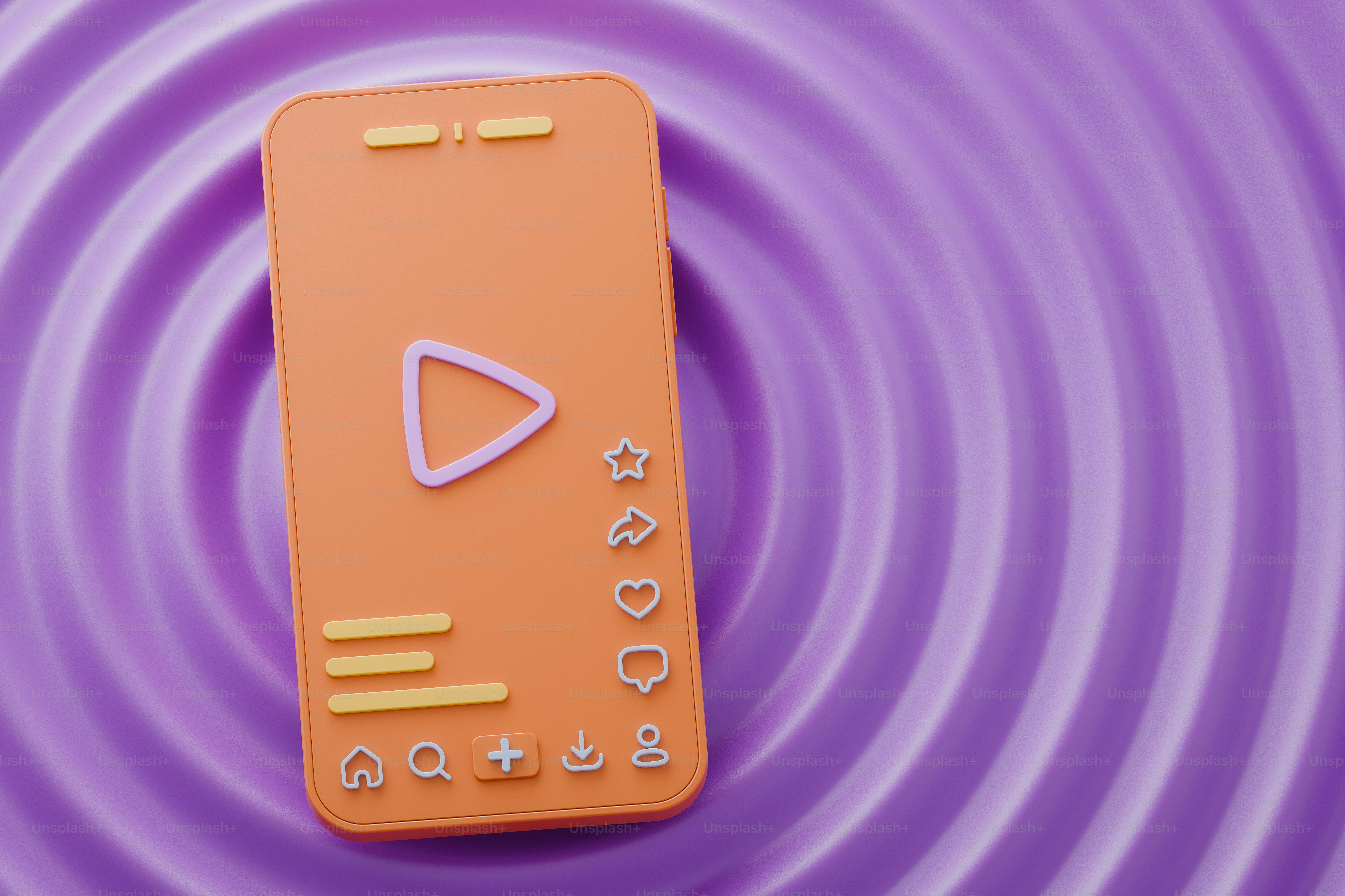 A cell phone laying on top of a purple surface