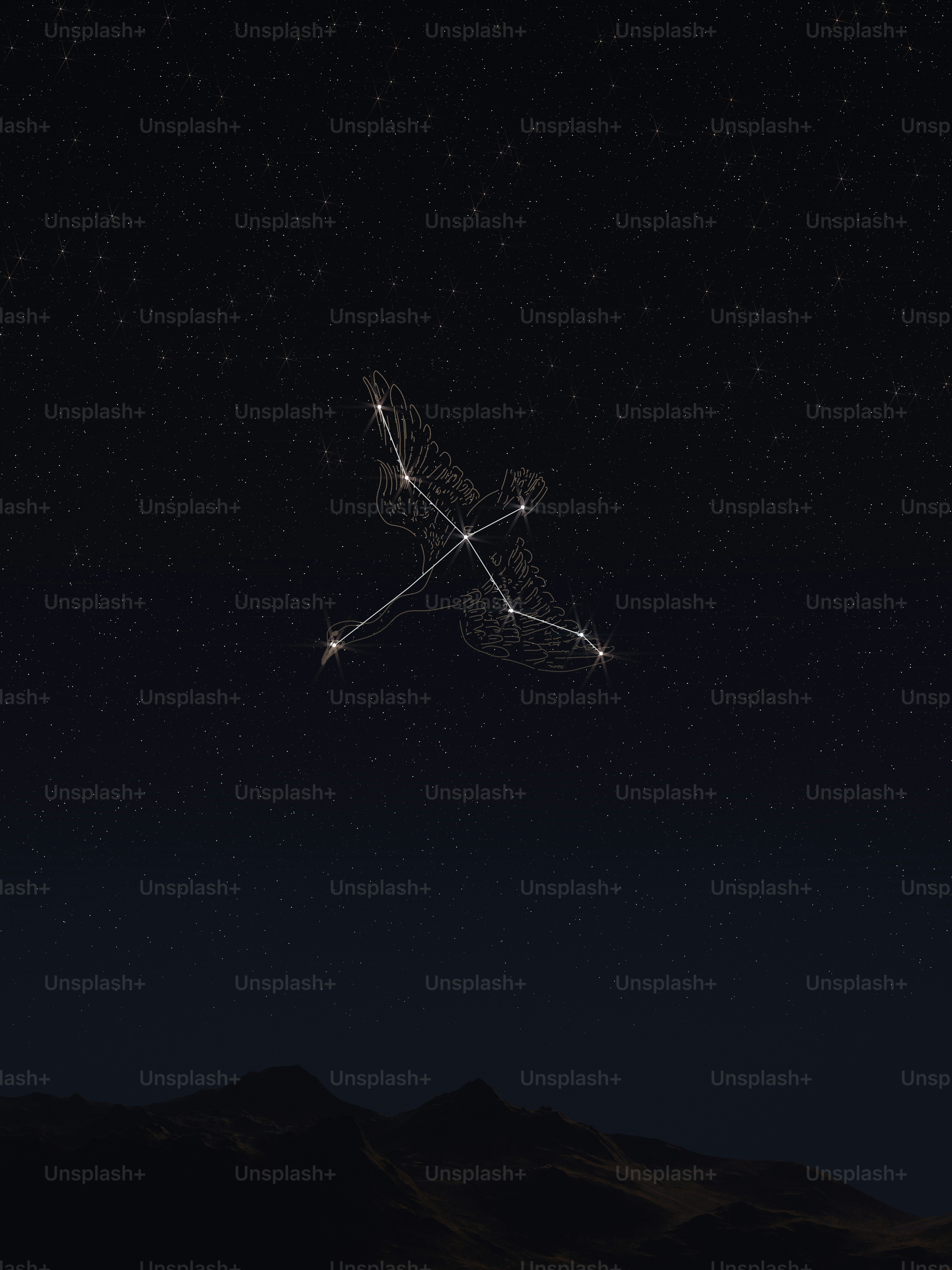 A sky view of the night sky with stars