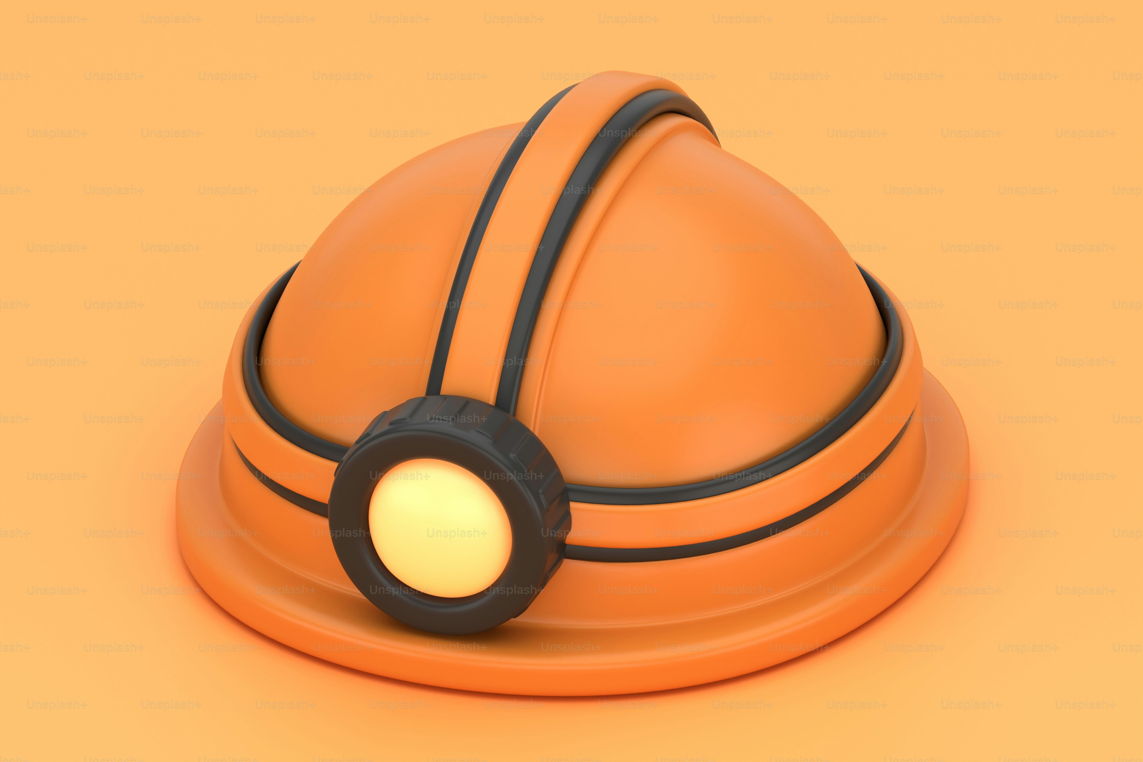 An orange object with a light on top of it