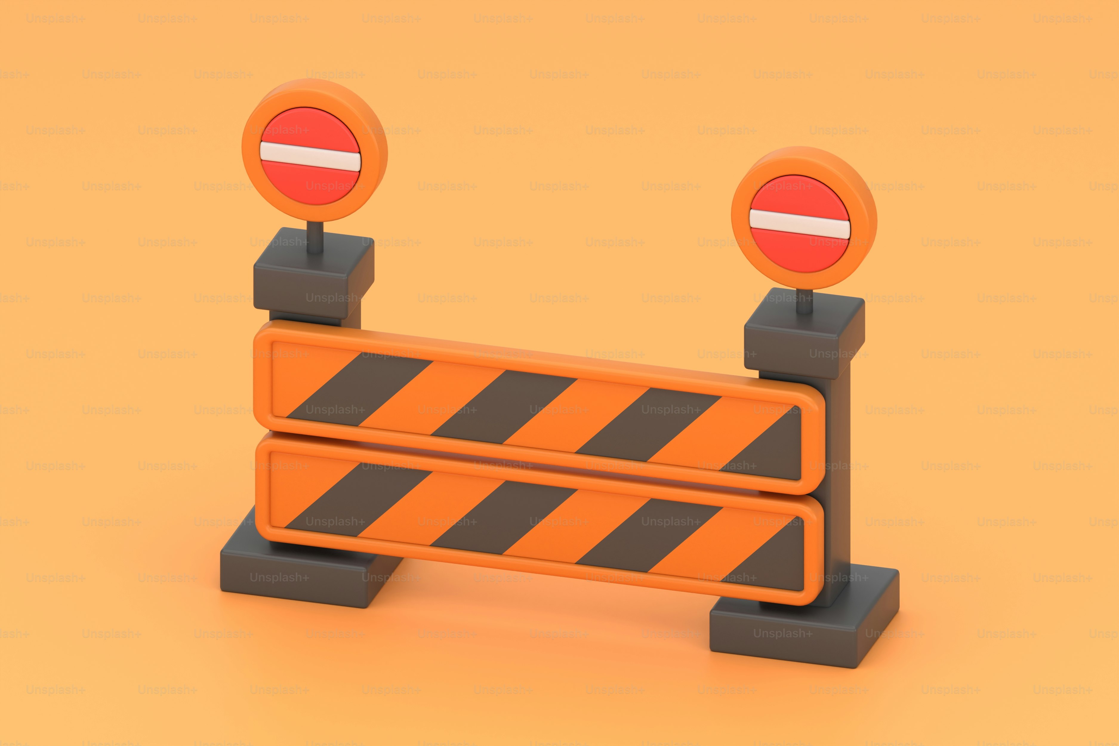 Safety Barrier. 3D Render.