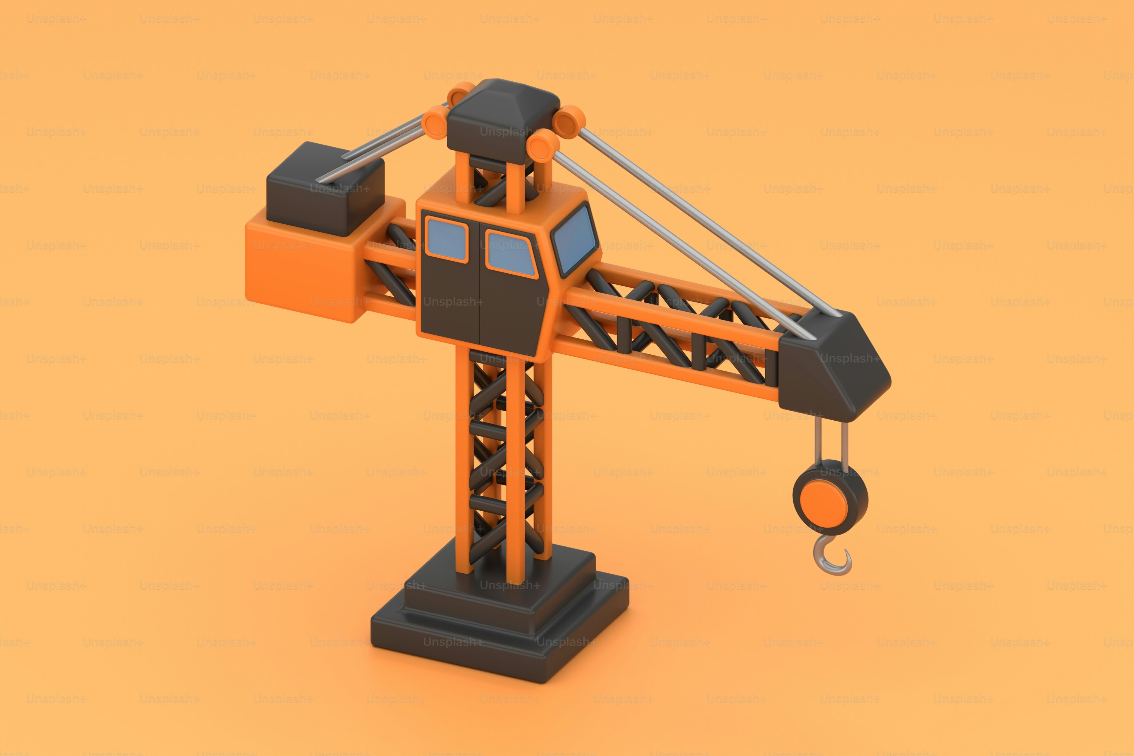 Construction Crane. 3D Render.