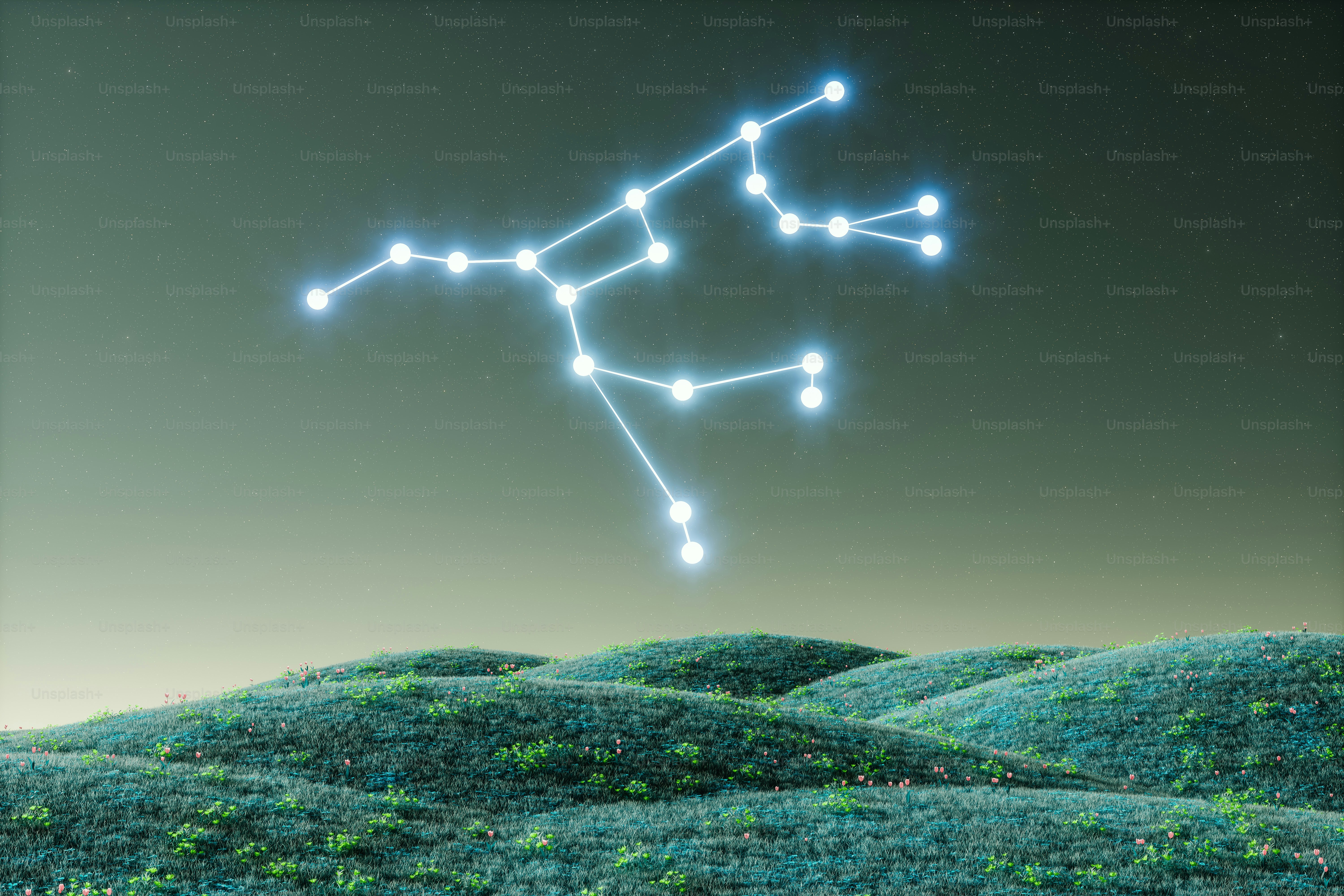 A picture of a horse that is in the sky