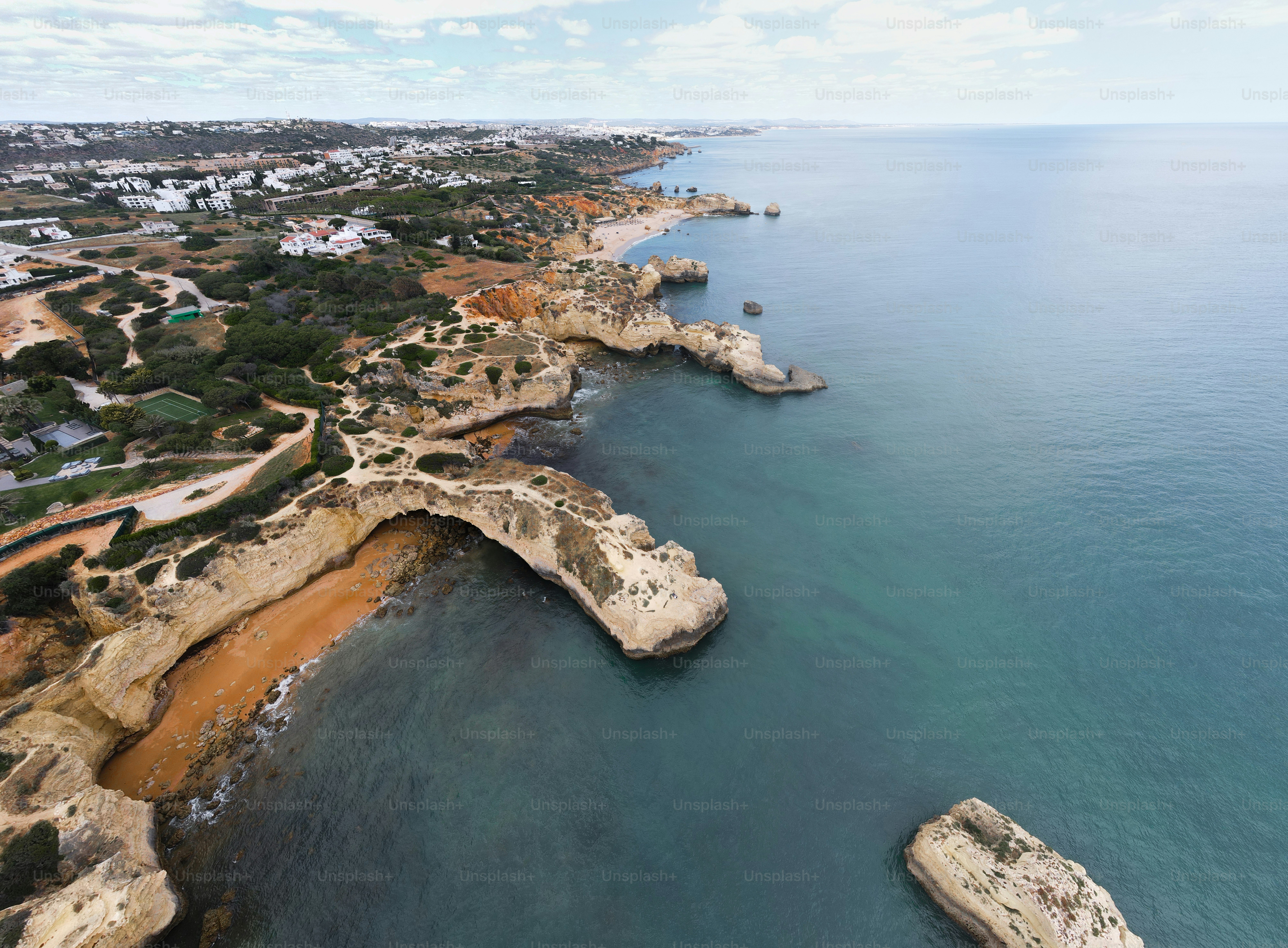 A large body of water with a bridge on top of it