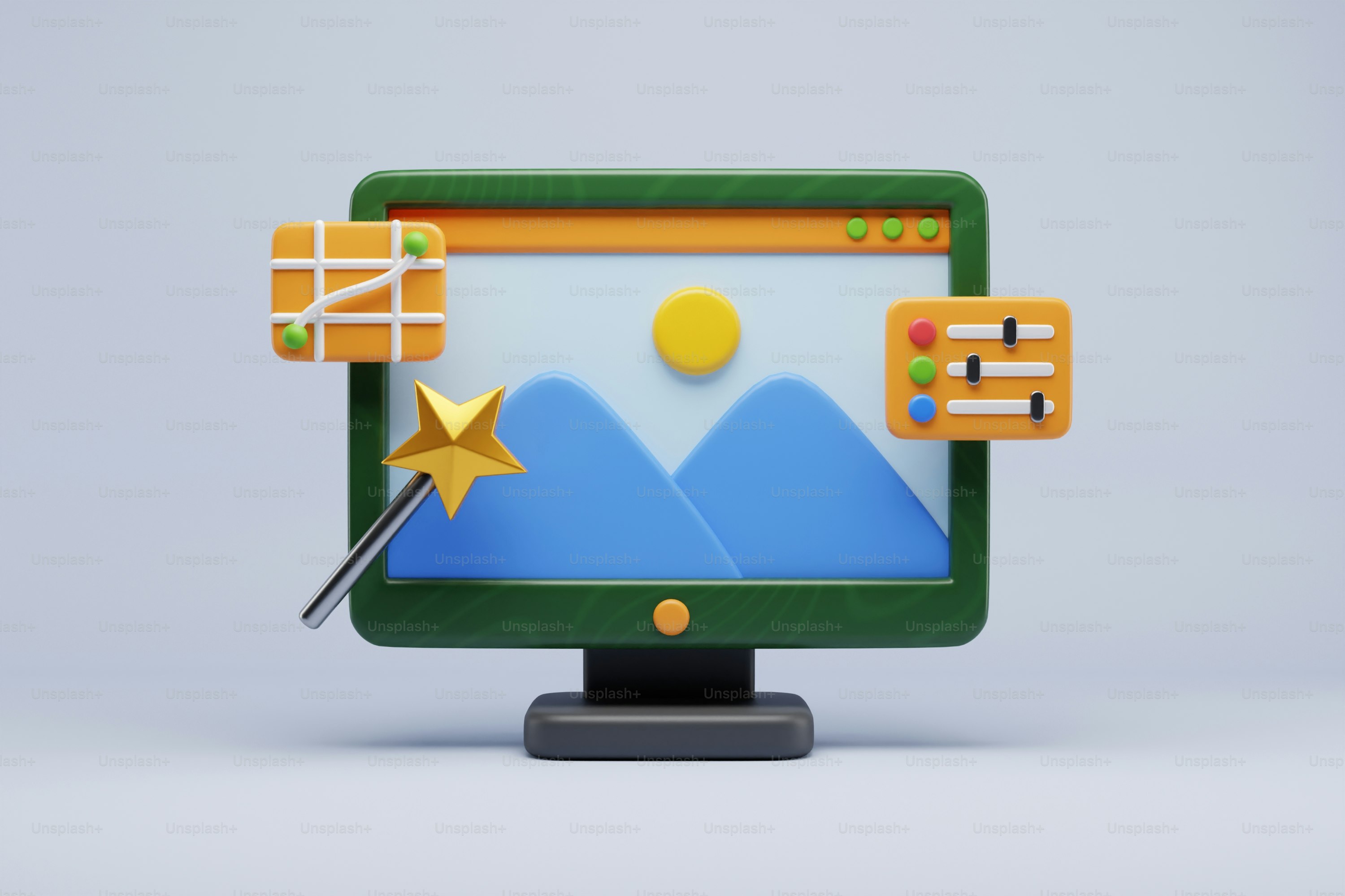 A computer screen with a star on it photo – Illustration Image on Unsplash