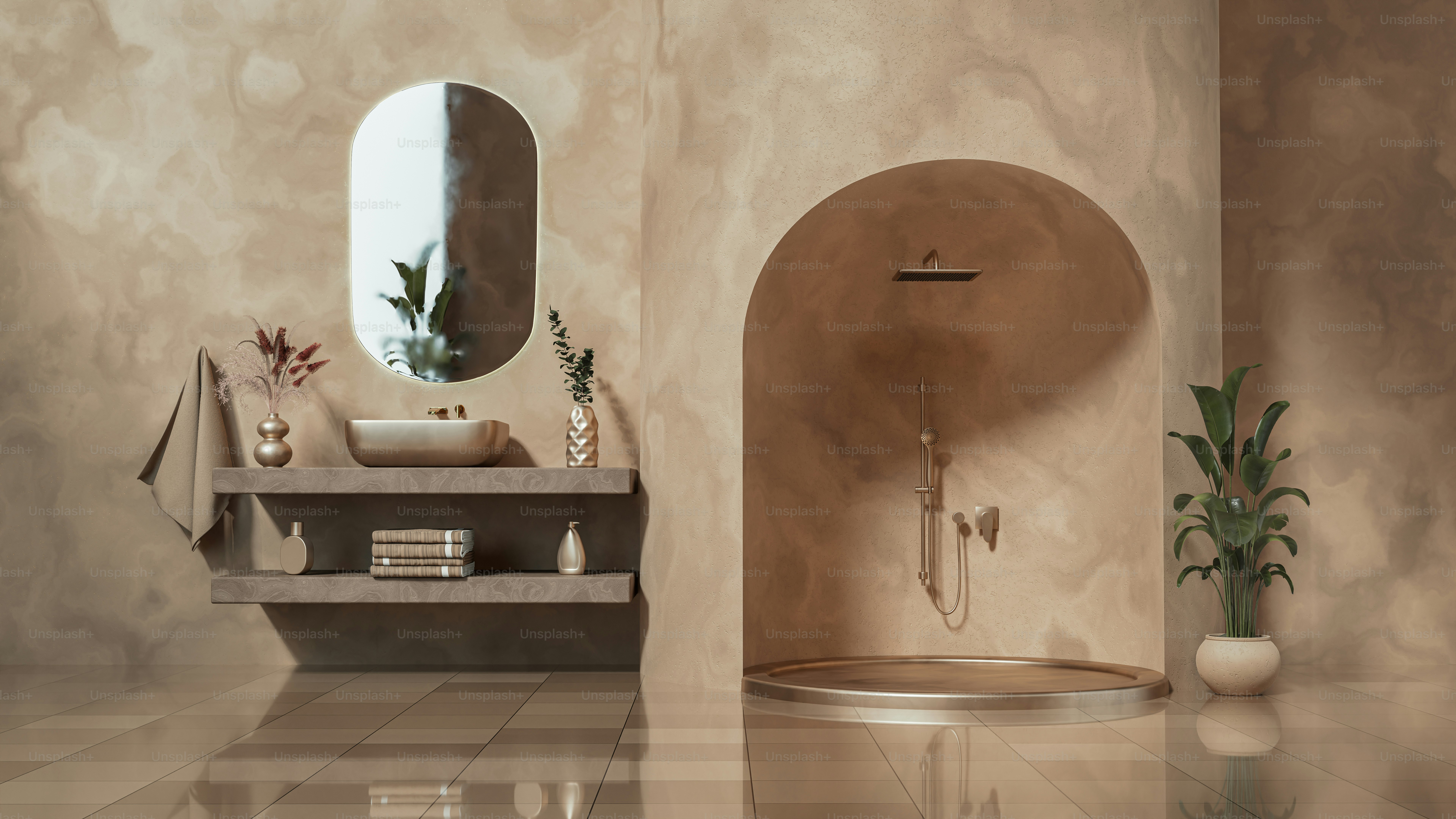 Un bagno con servizi igienici, lavandino e specchio