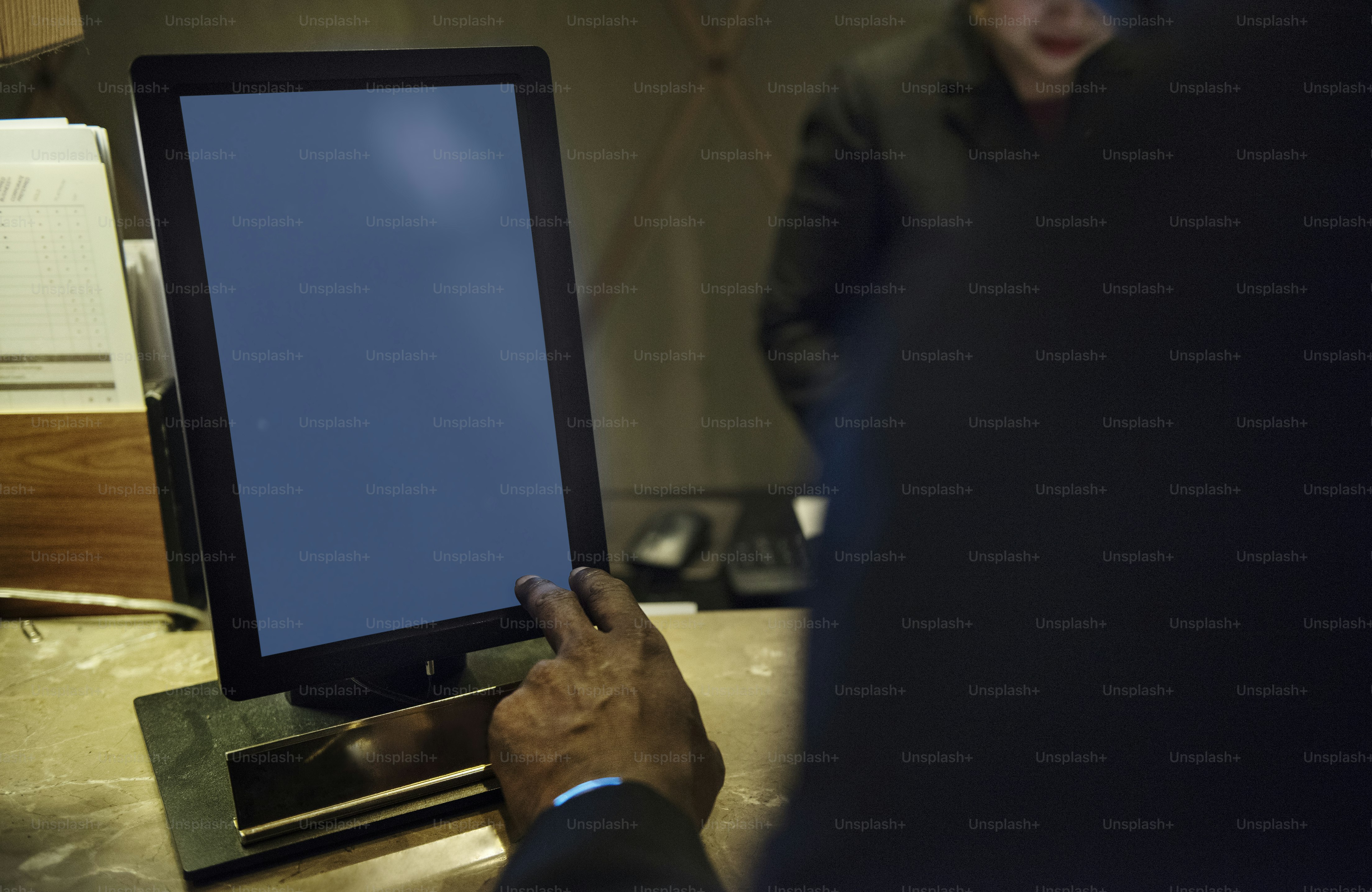 Business people discussing about work using tablet