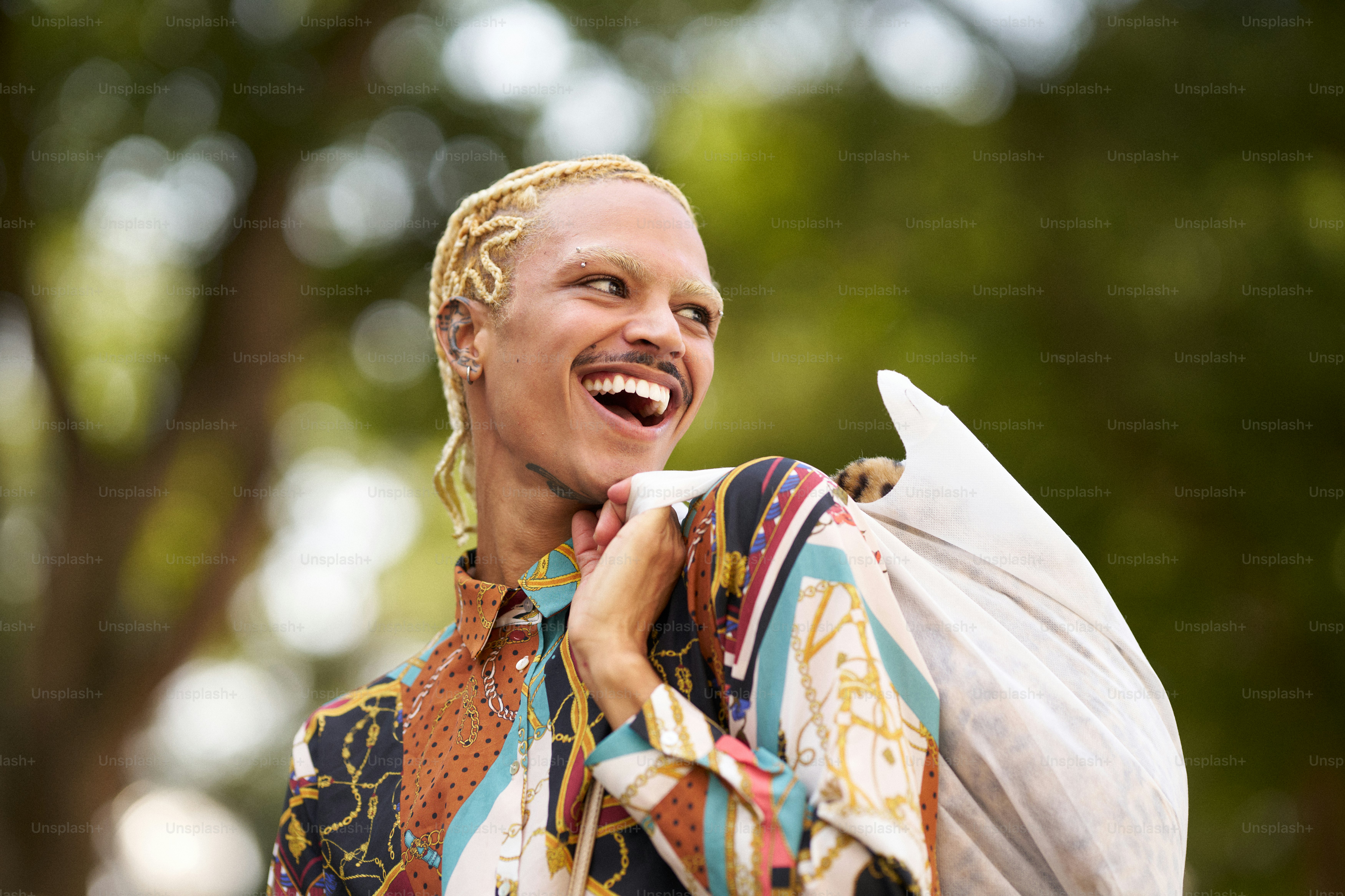 A man with a large bag on his back