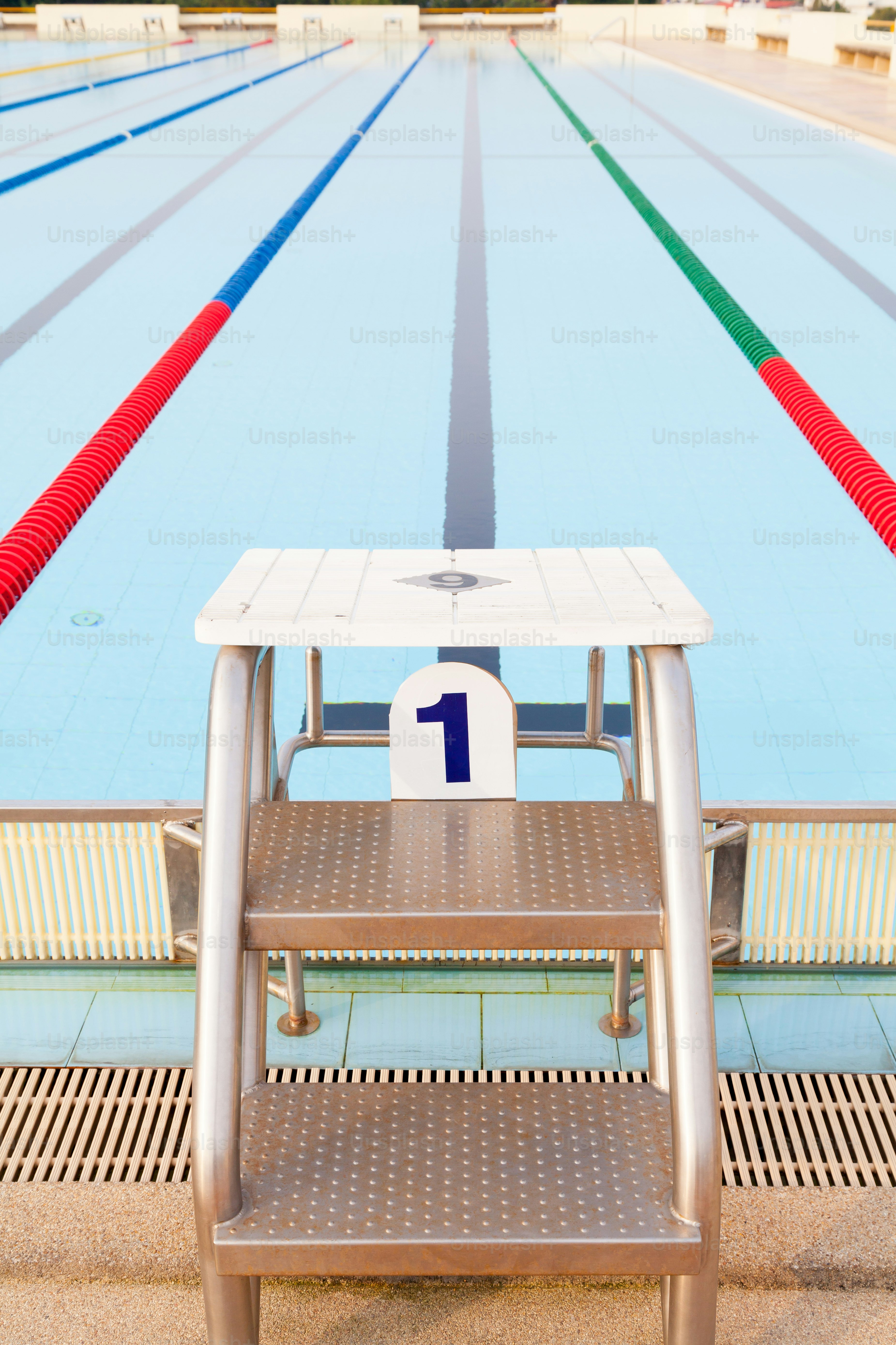 Outdoor Swimming Pool with clearly marked lanes