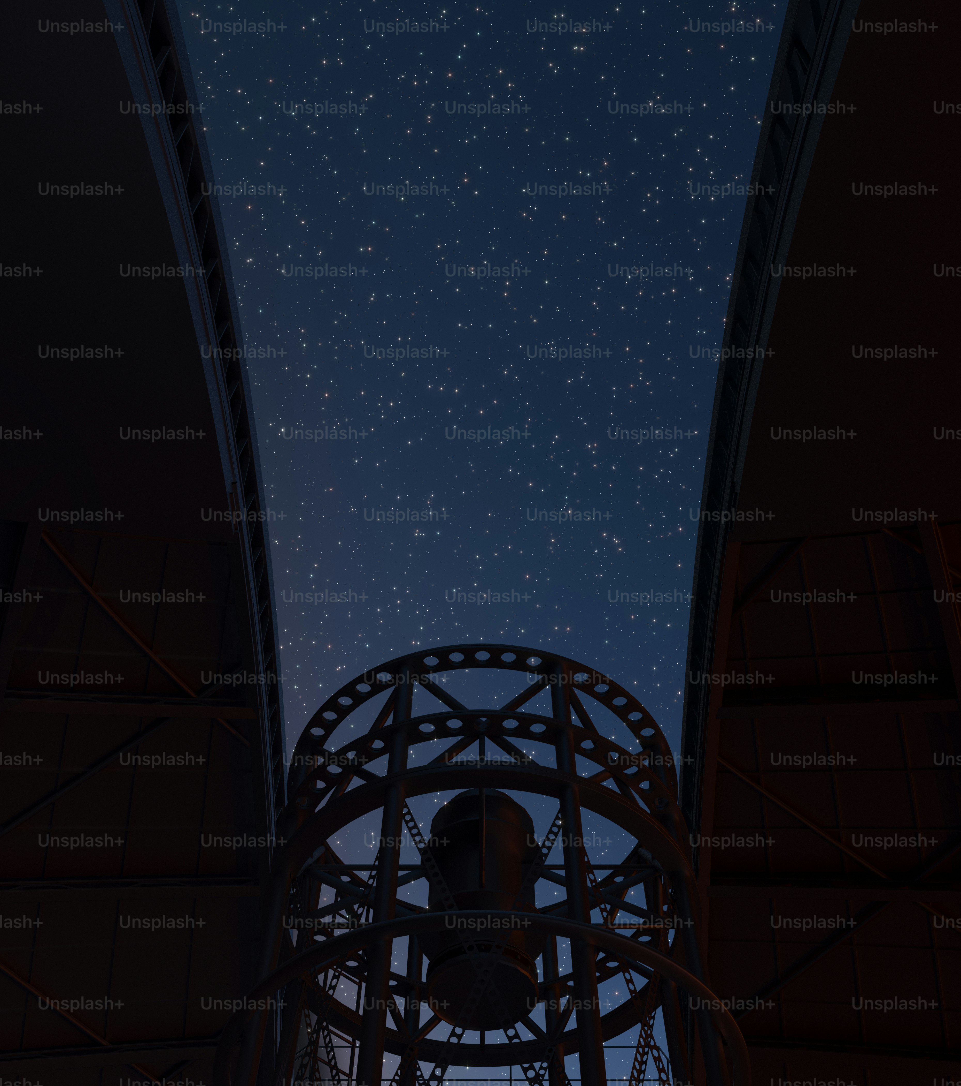 A tower with a clock on it under a night sky