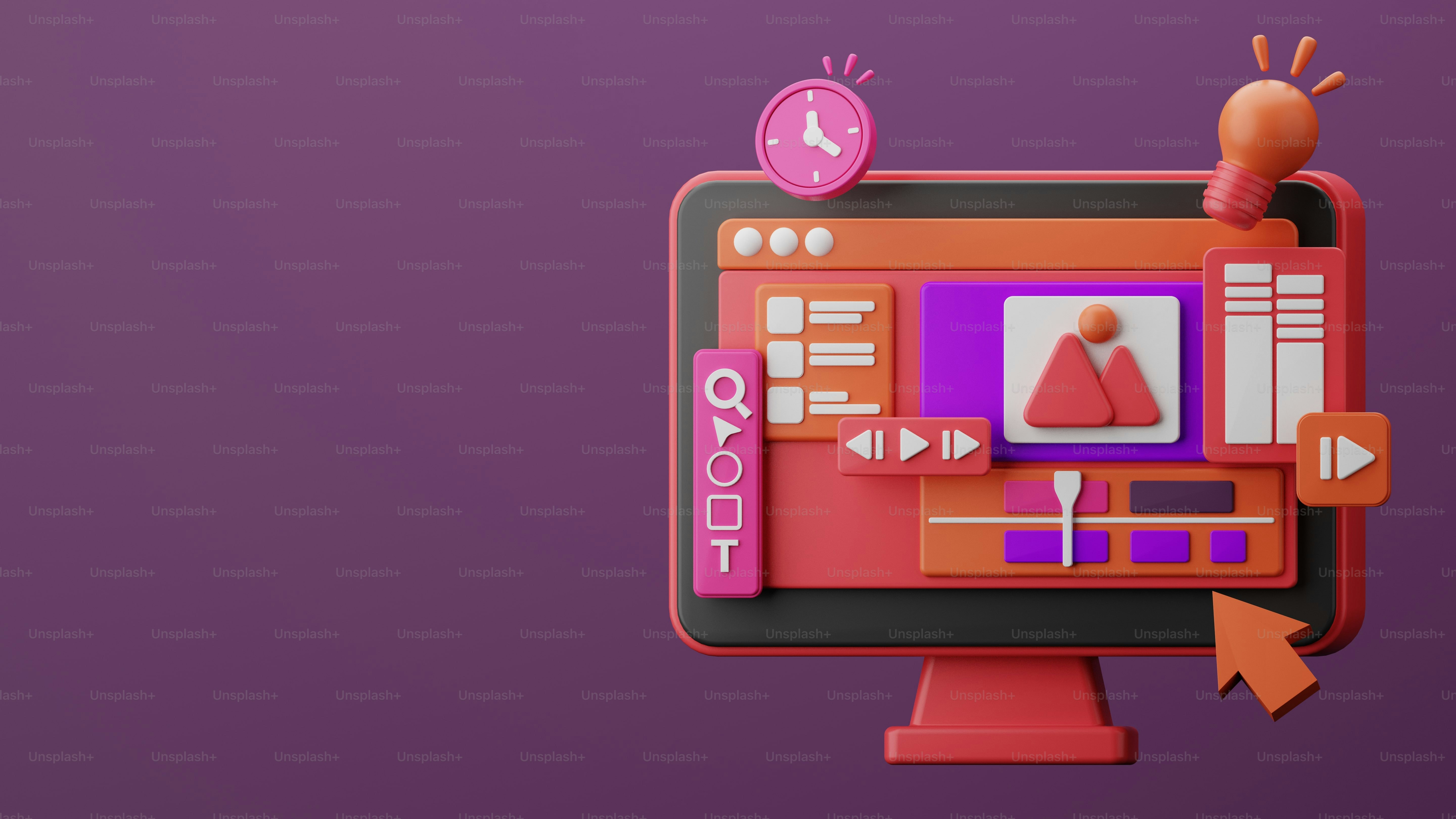 A computer screen with an arrow pointing to it