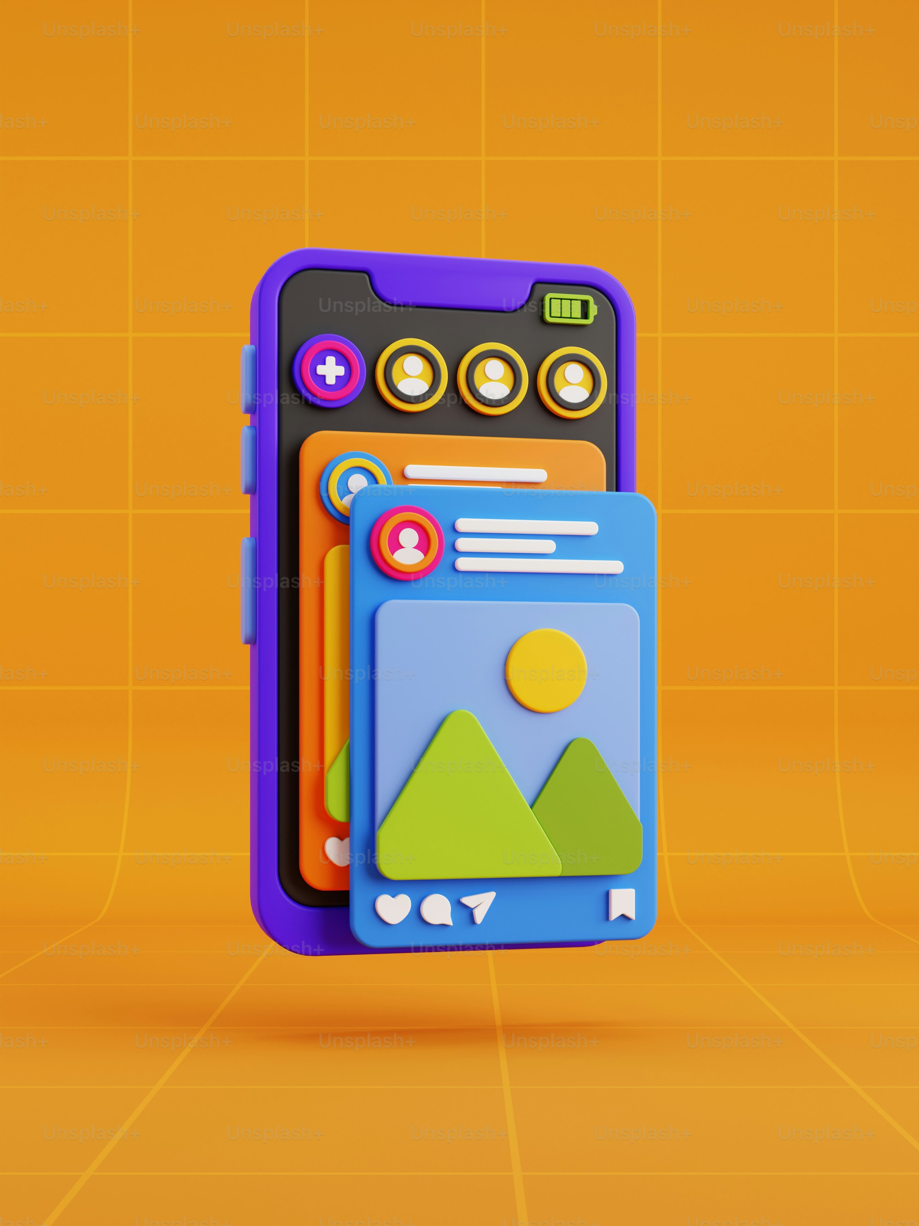 A cell phone with a colorful design on it