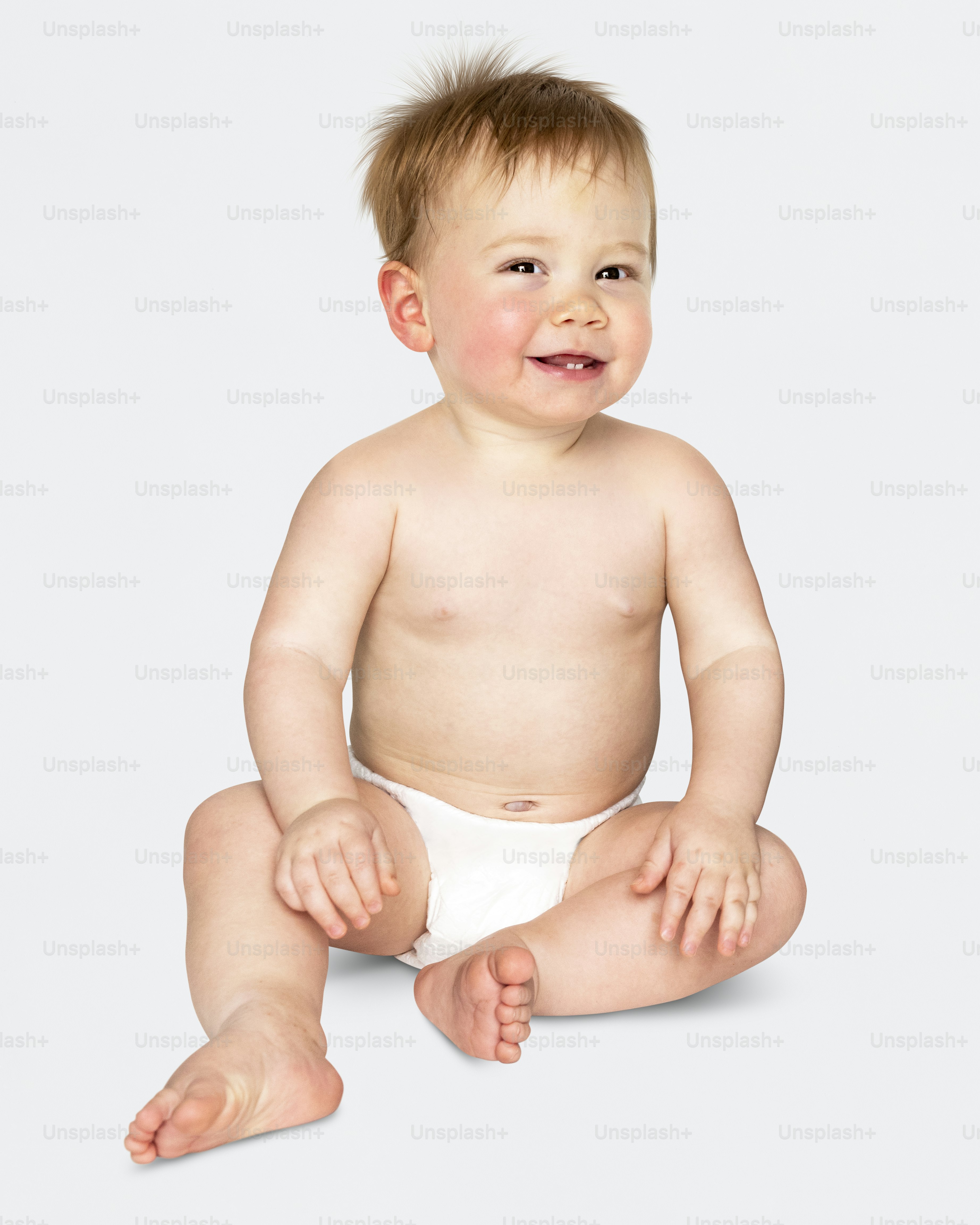Cheerful baby in a studio