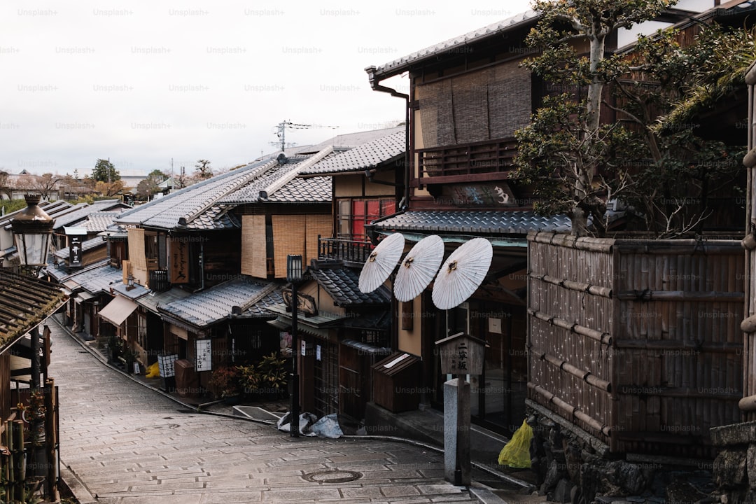 A narrow street lined with wooden buildings