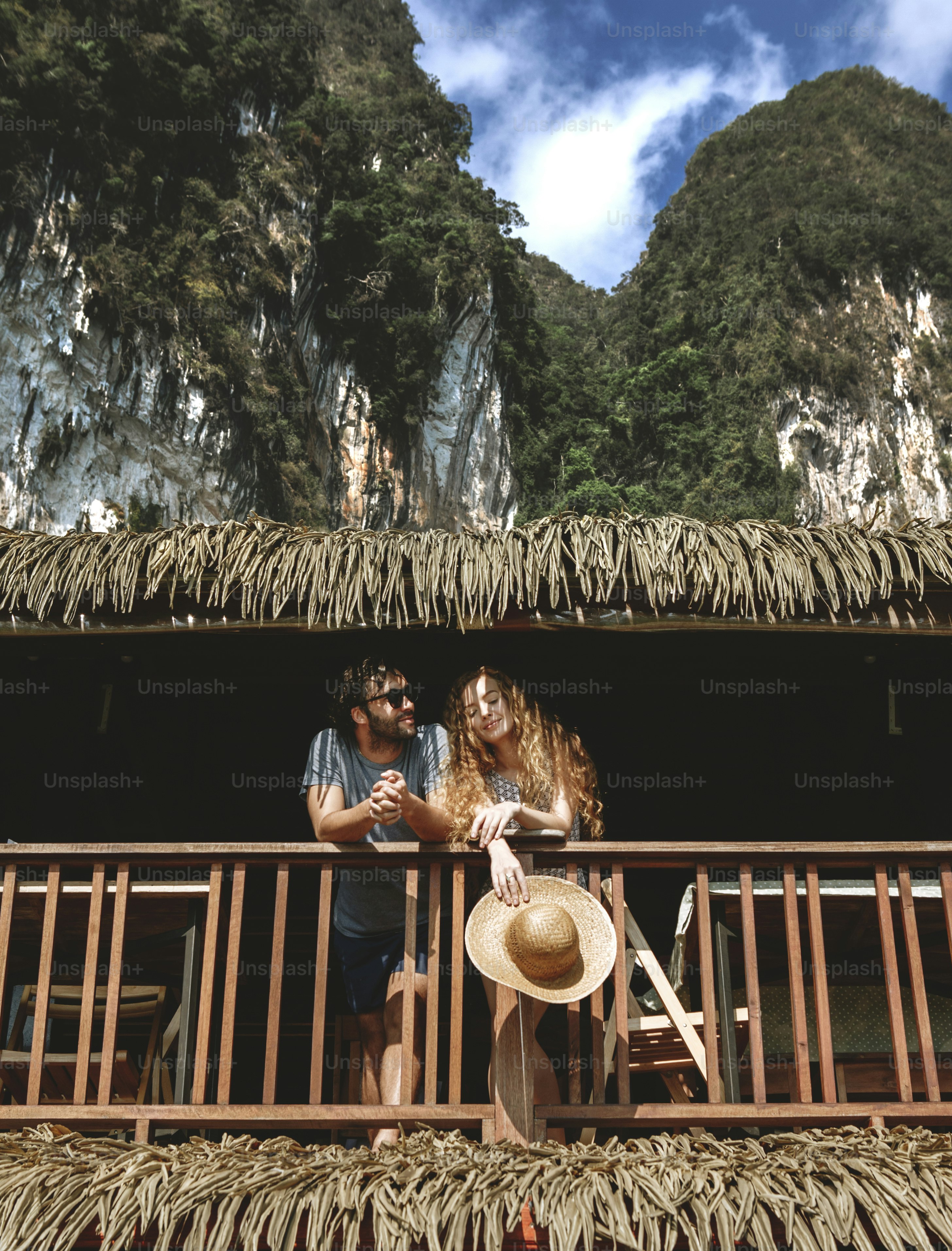 Couple on a honeymoon trip