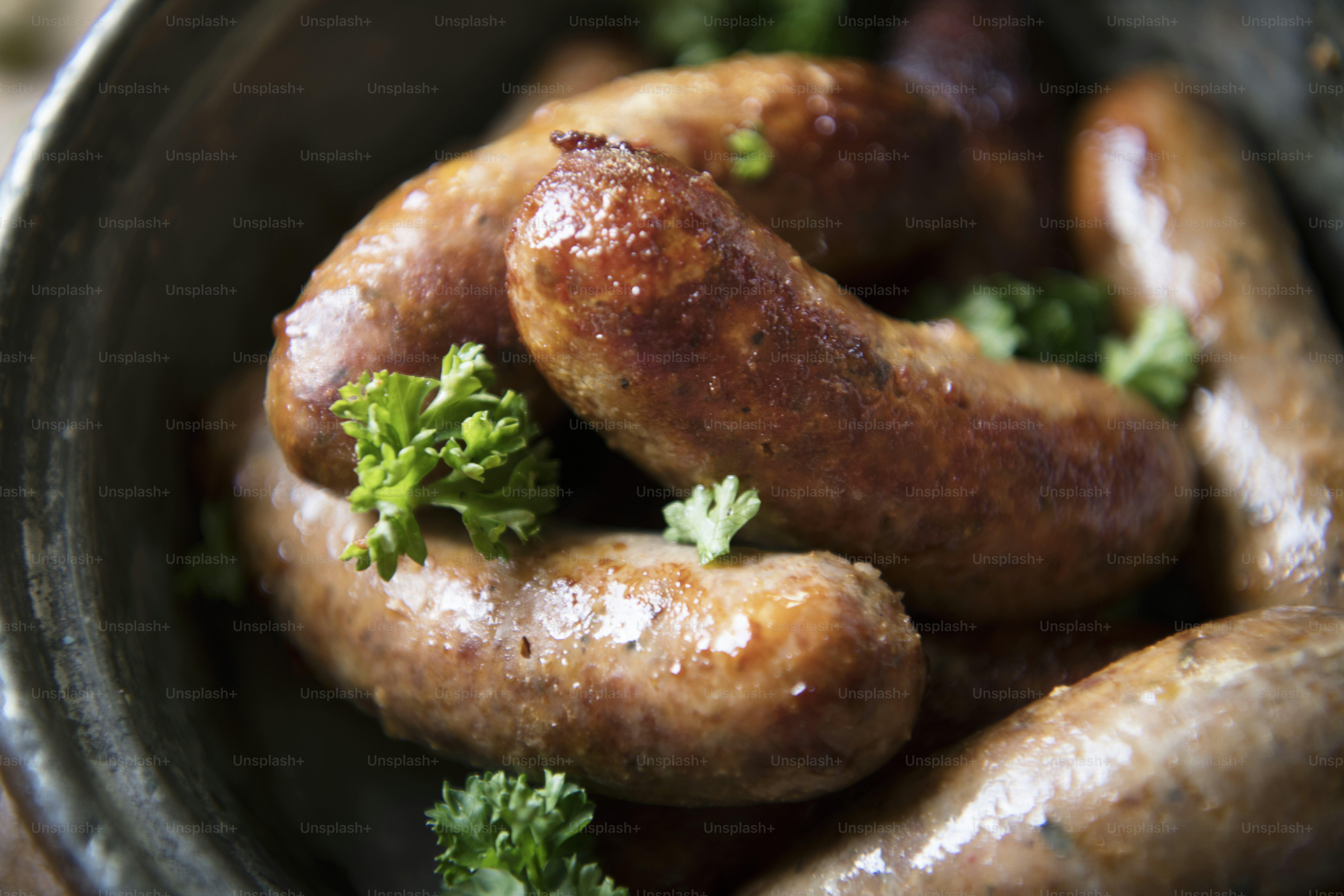 Grilled sausauges food photography recipe idea