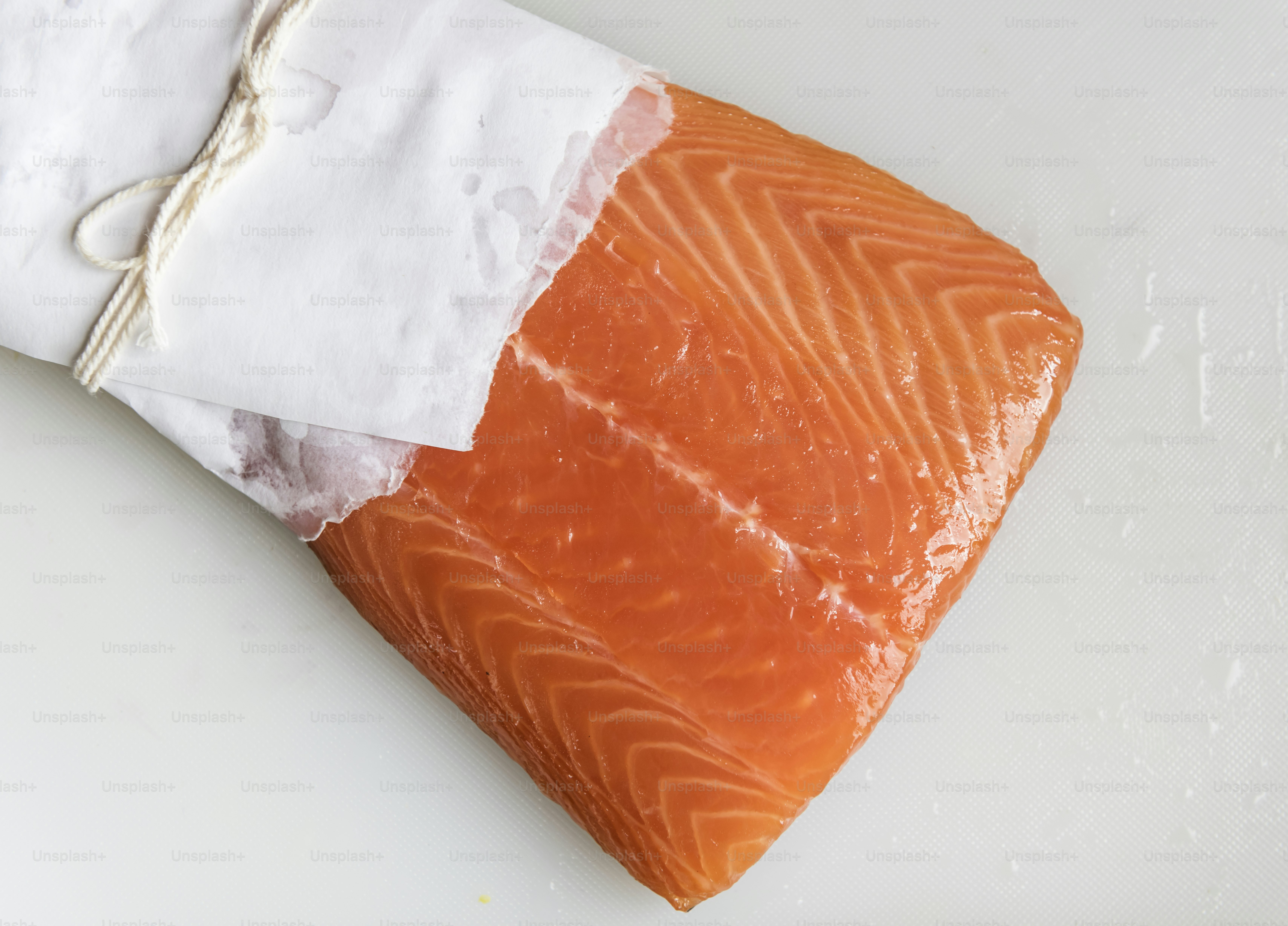 Ide resep fotografi makanan salmon mentah segar