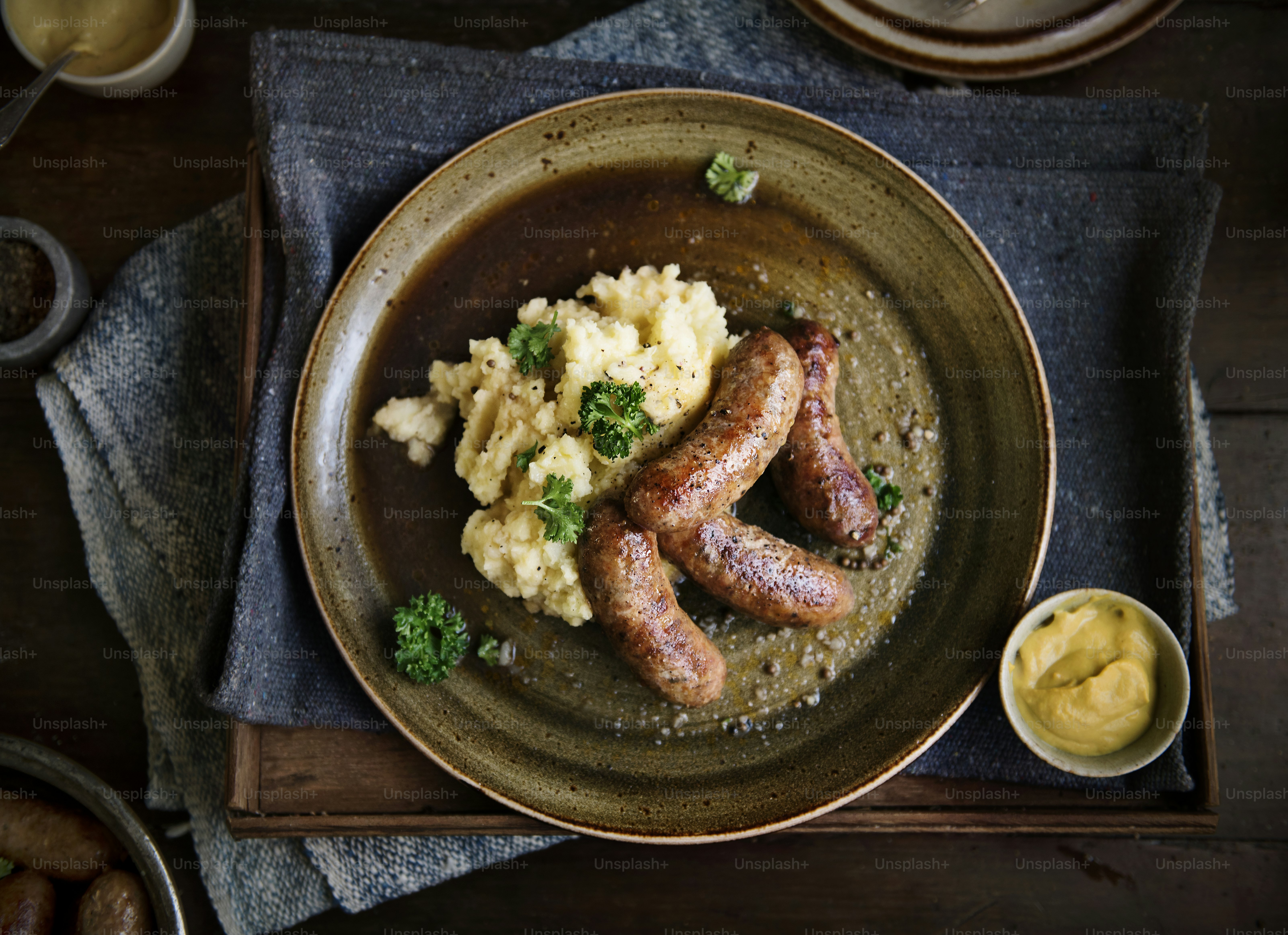 Bangers and mash food photography recipe idea