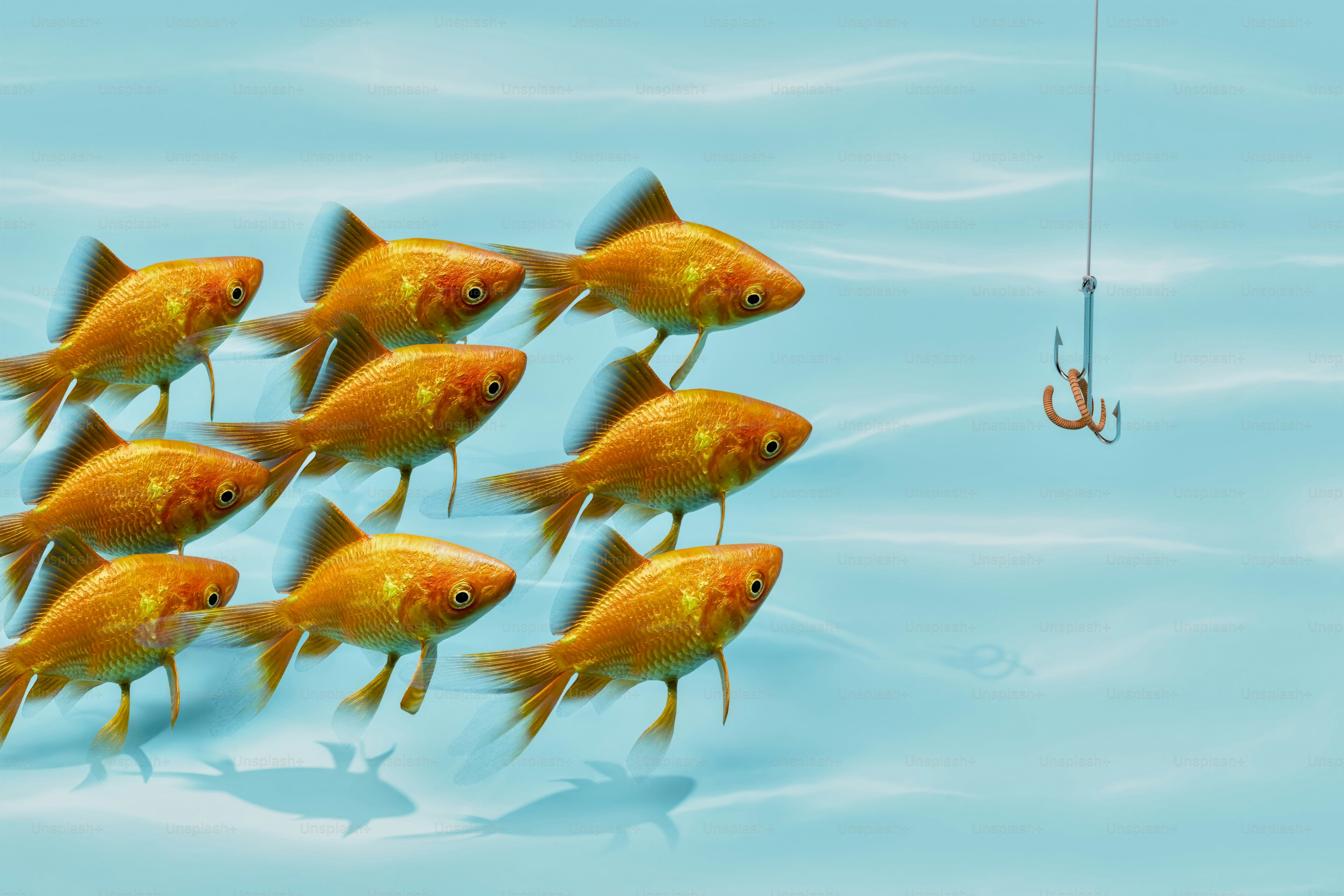 A group of fish swimming in a body of water