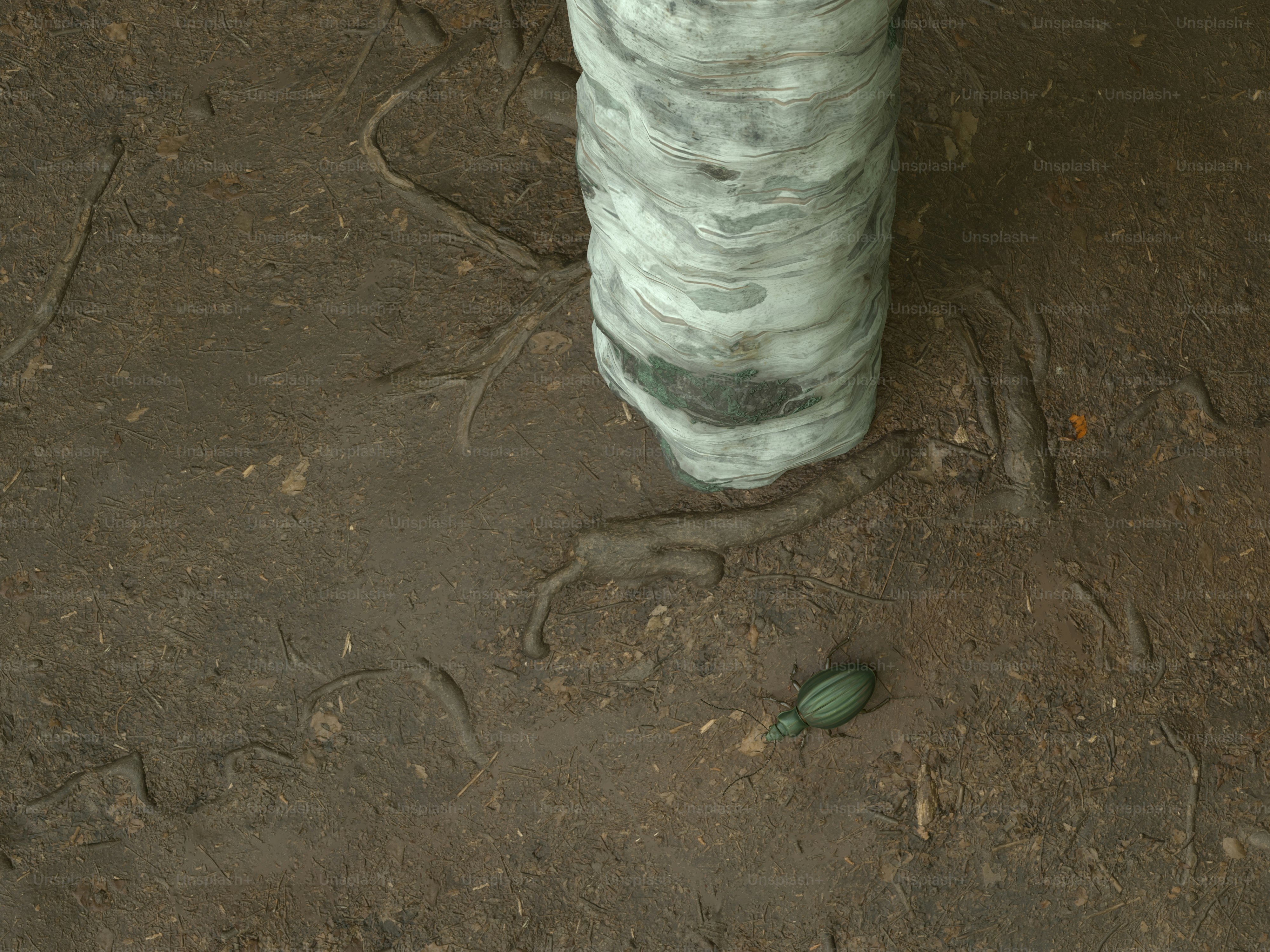 Un primer plano de un trozo de hilo en el suelo