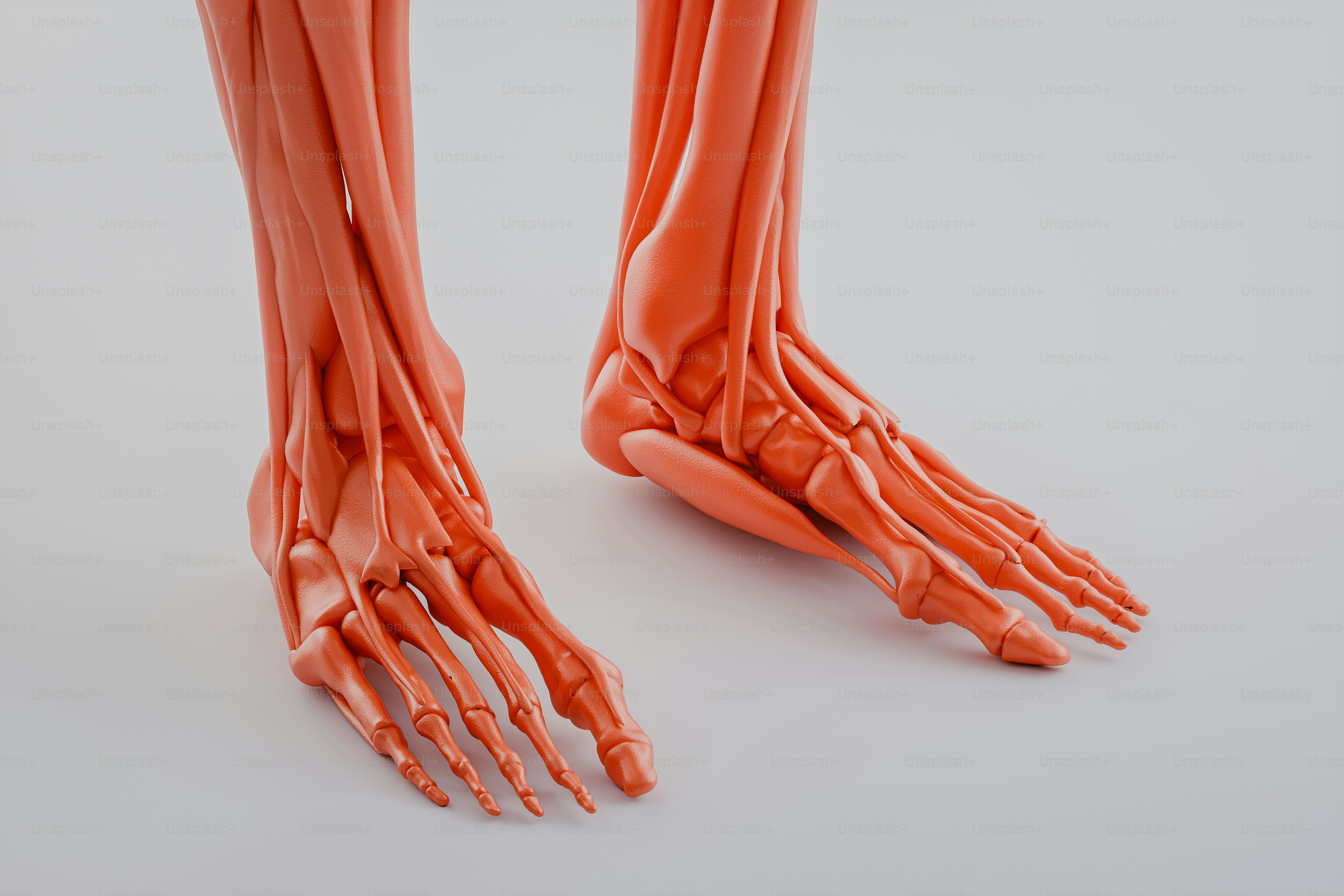 骨が露出した人間の足のモデル