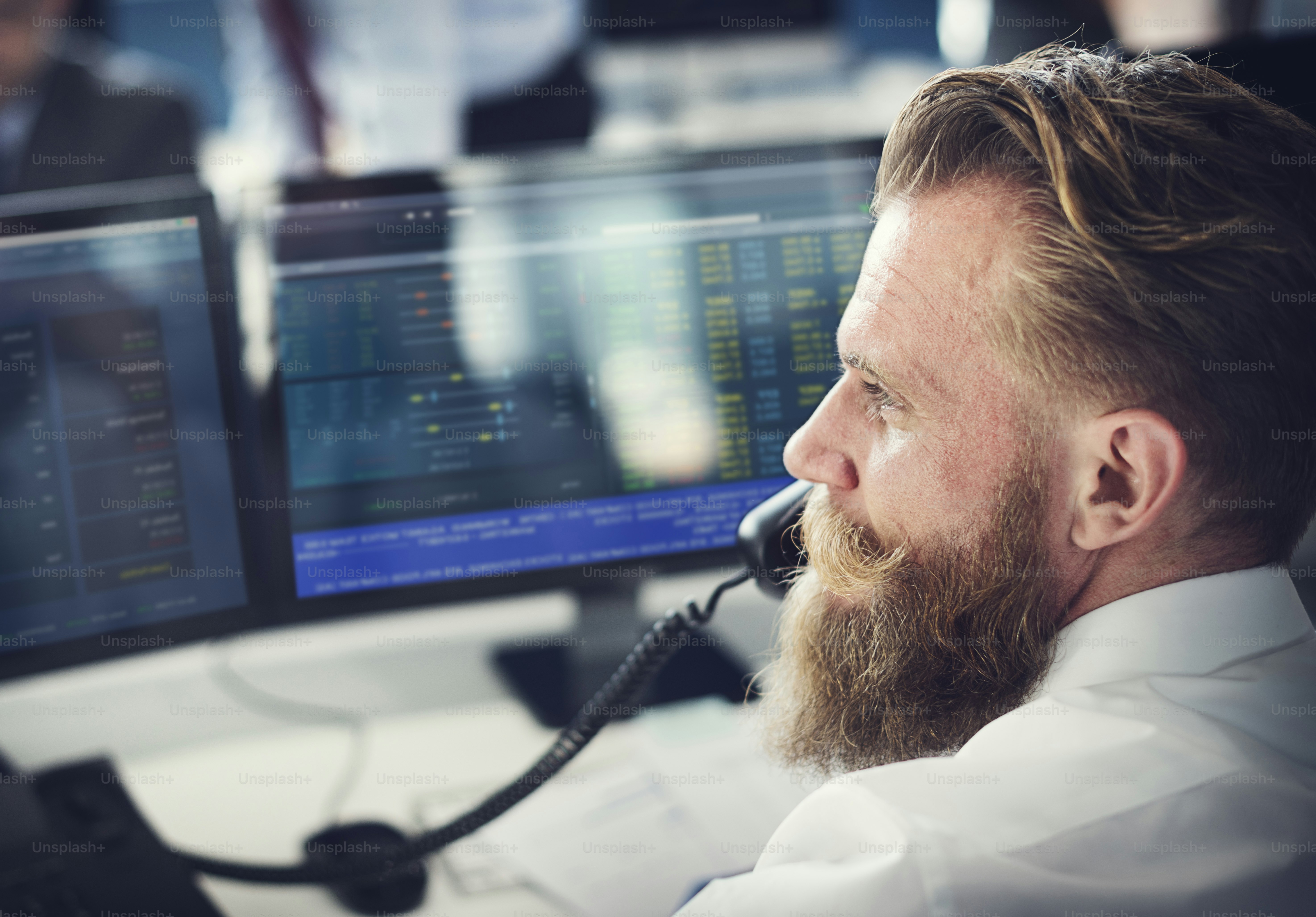 Geschäftsmann Working Finance Handel Aktienkonzept