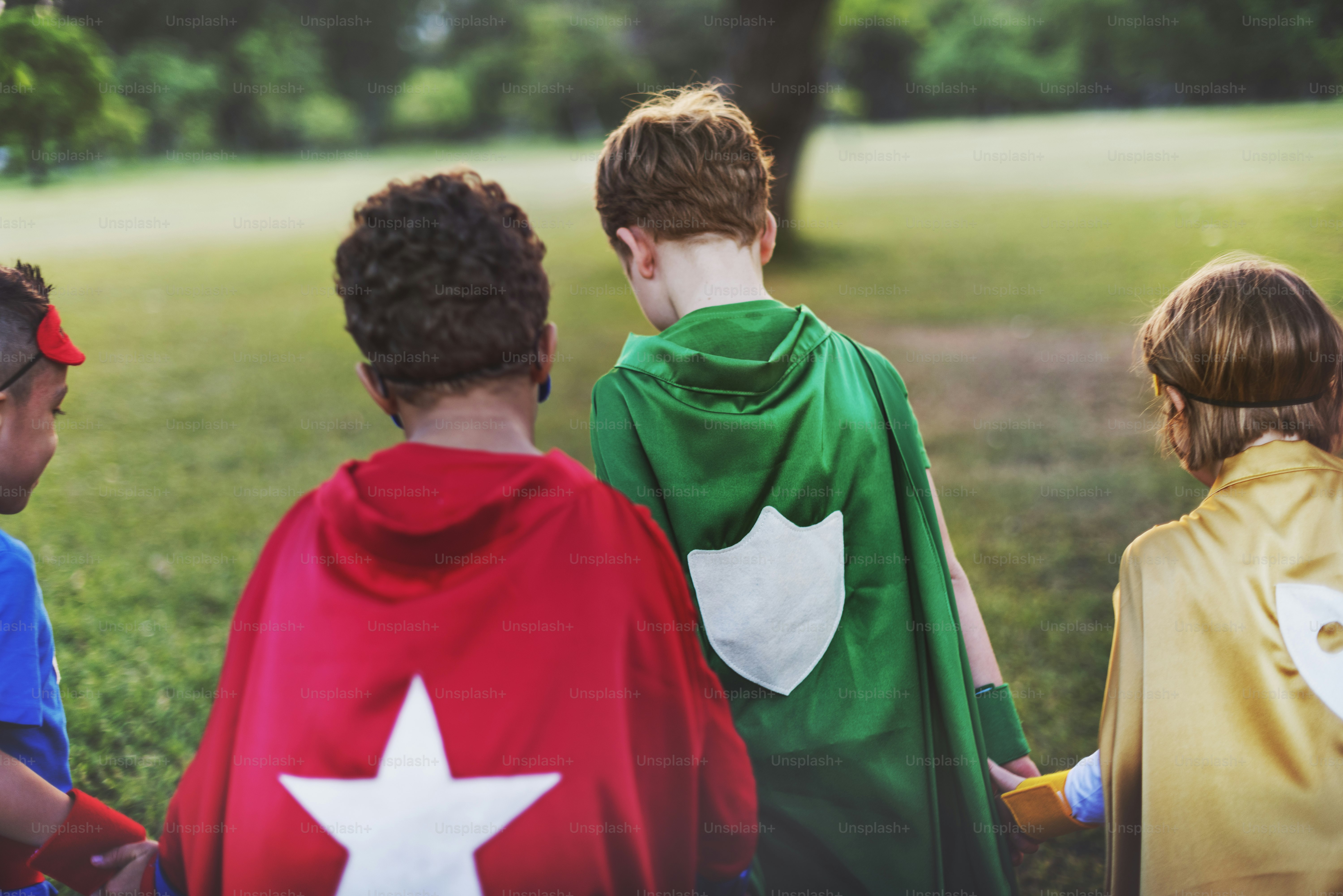 Superhero Kids Aspirations Fun Outdoors Concept