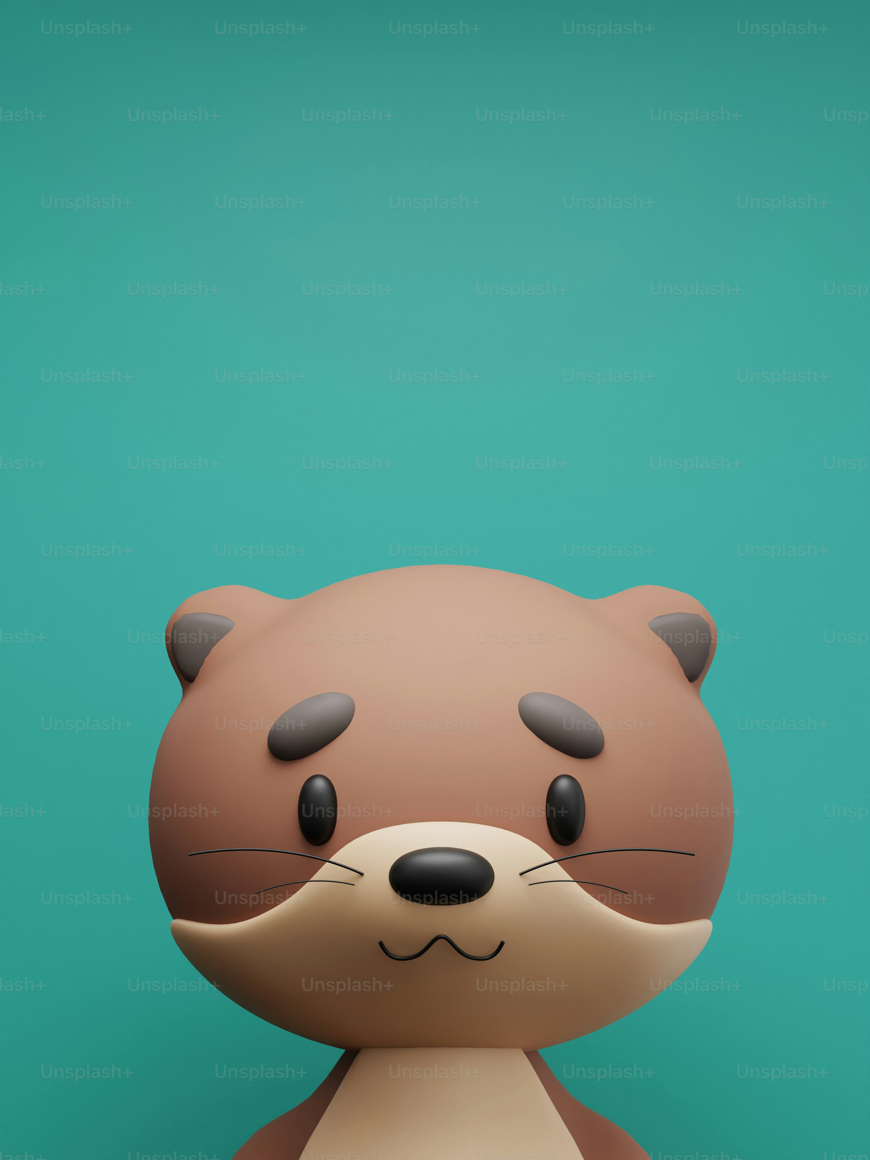 Un animal en peluche brun et blanc posé sur une table