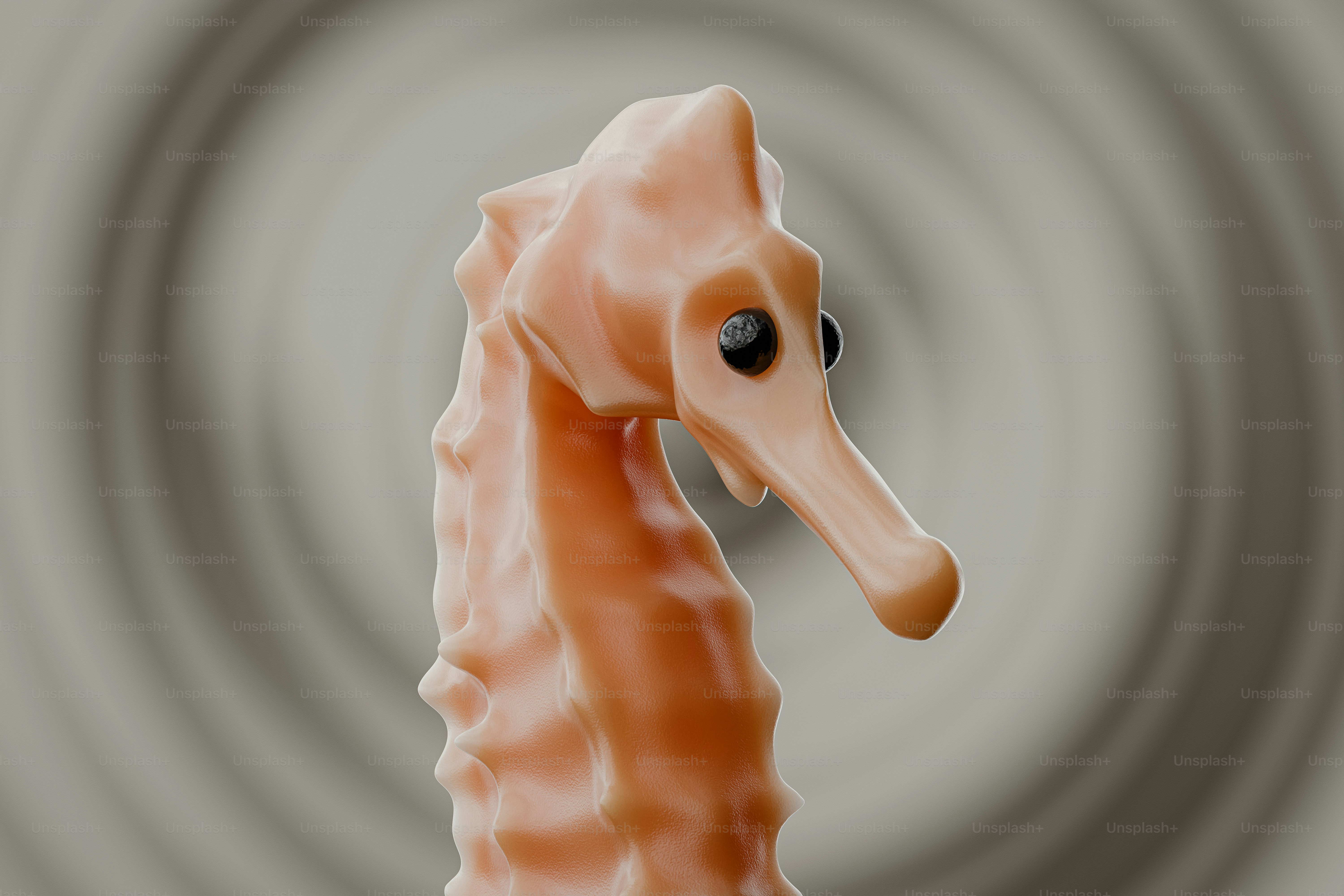 Close-up portrait of the colorful seahorse. 3D render.