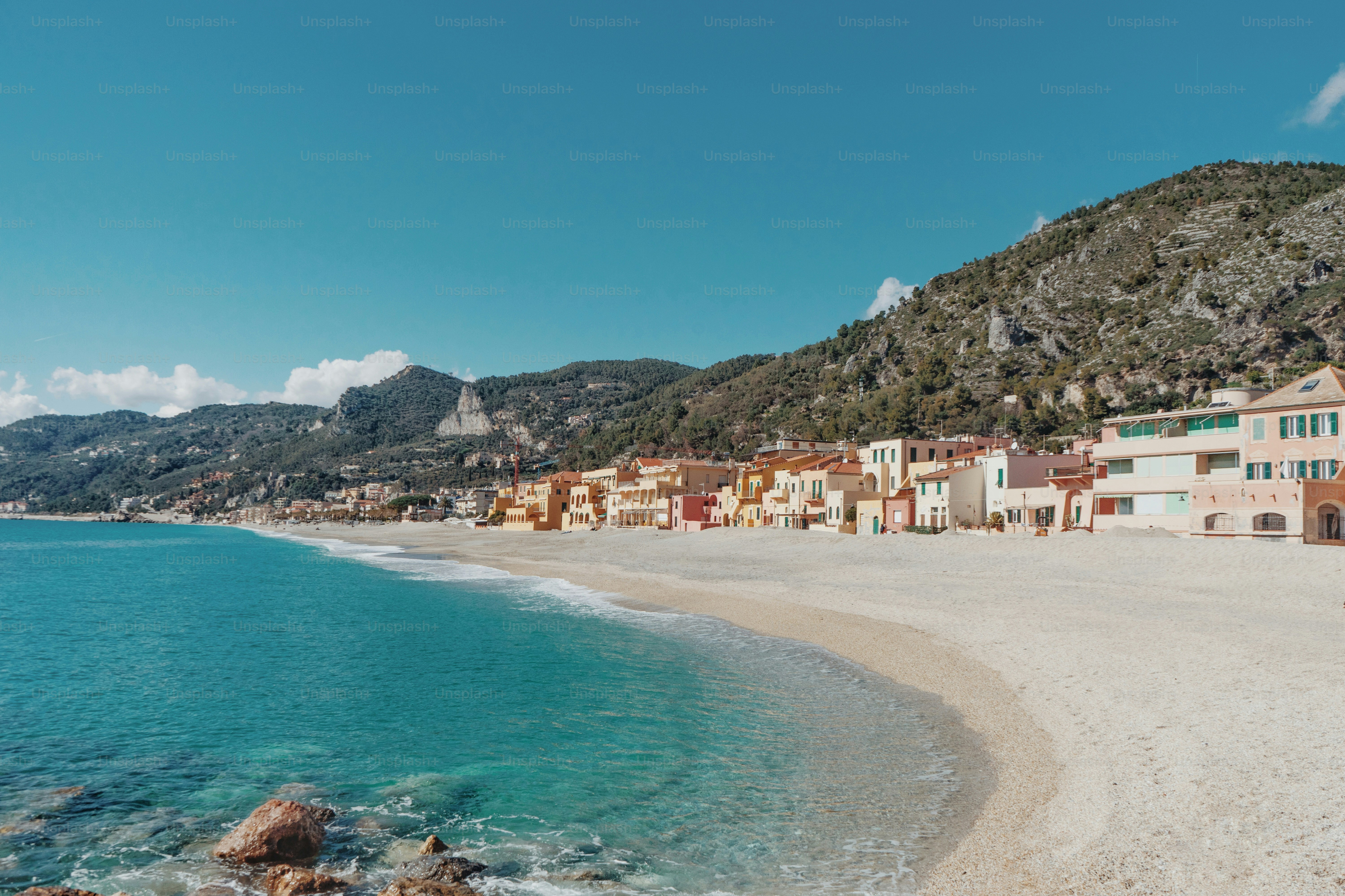 A beach that has a bunch of buildings on it