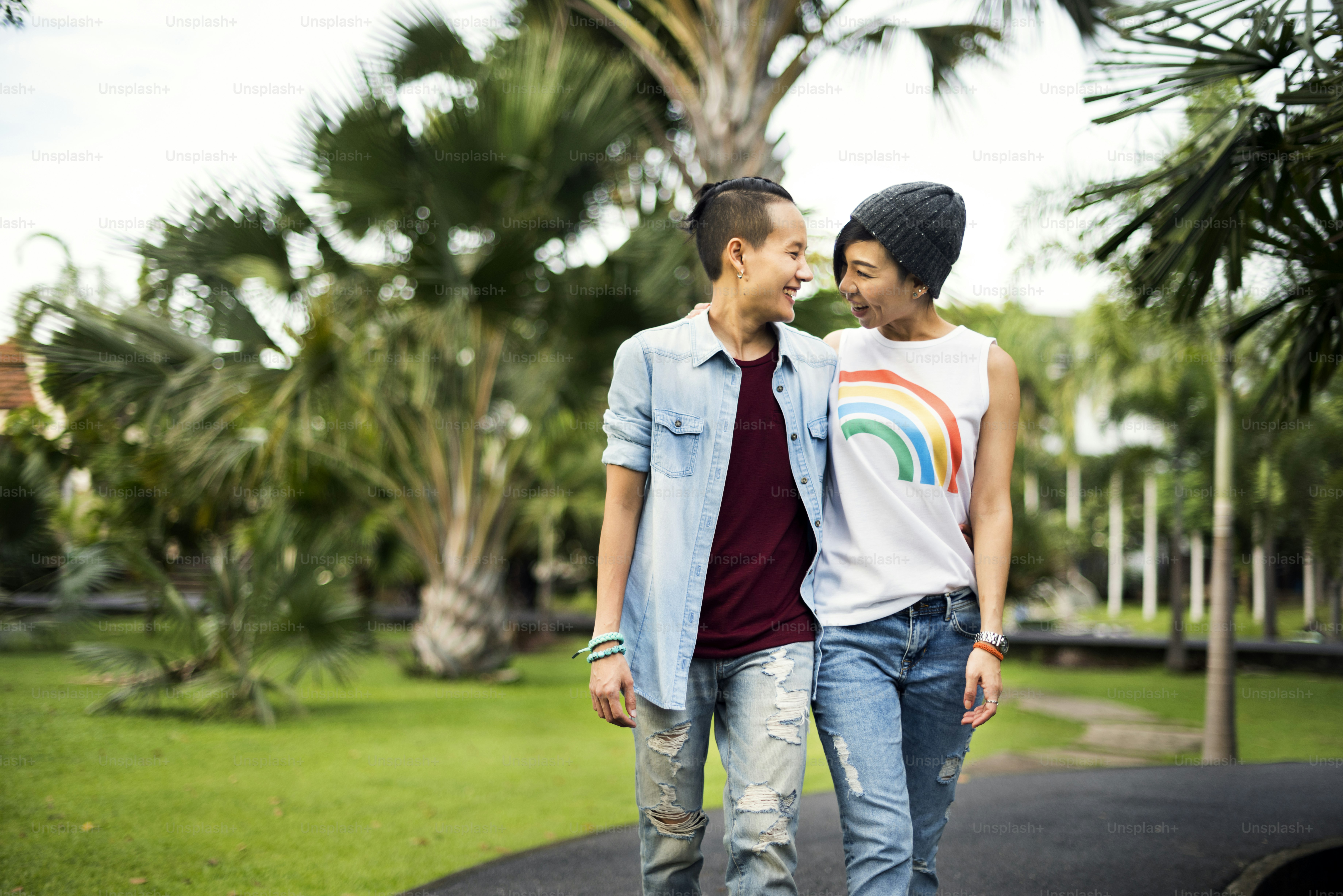 LGBT Lesbian Couple Moments Happiness Concept