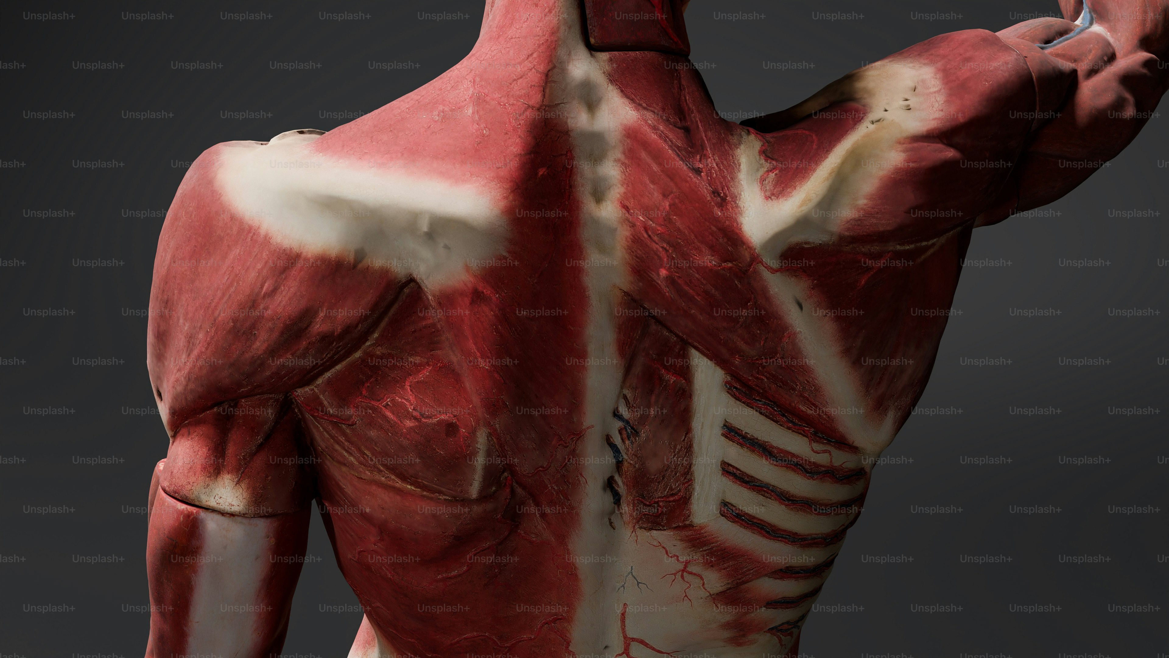 Ein 3D-Bild des Rückens einer menschlichen Figur Foto – Bild zum Thema  Bildung auf Unsplash, image size:3000x1688