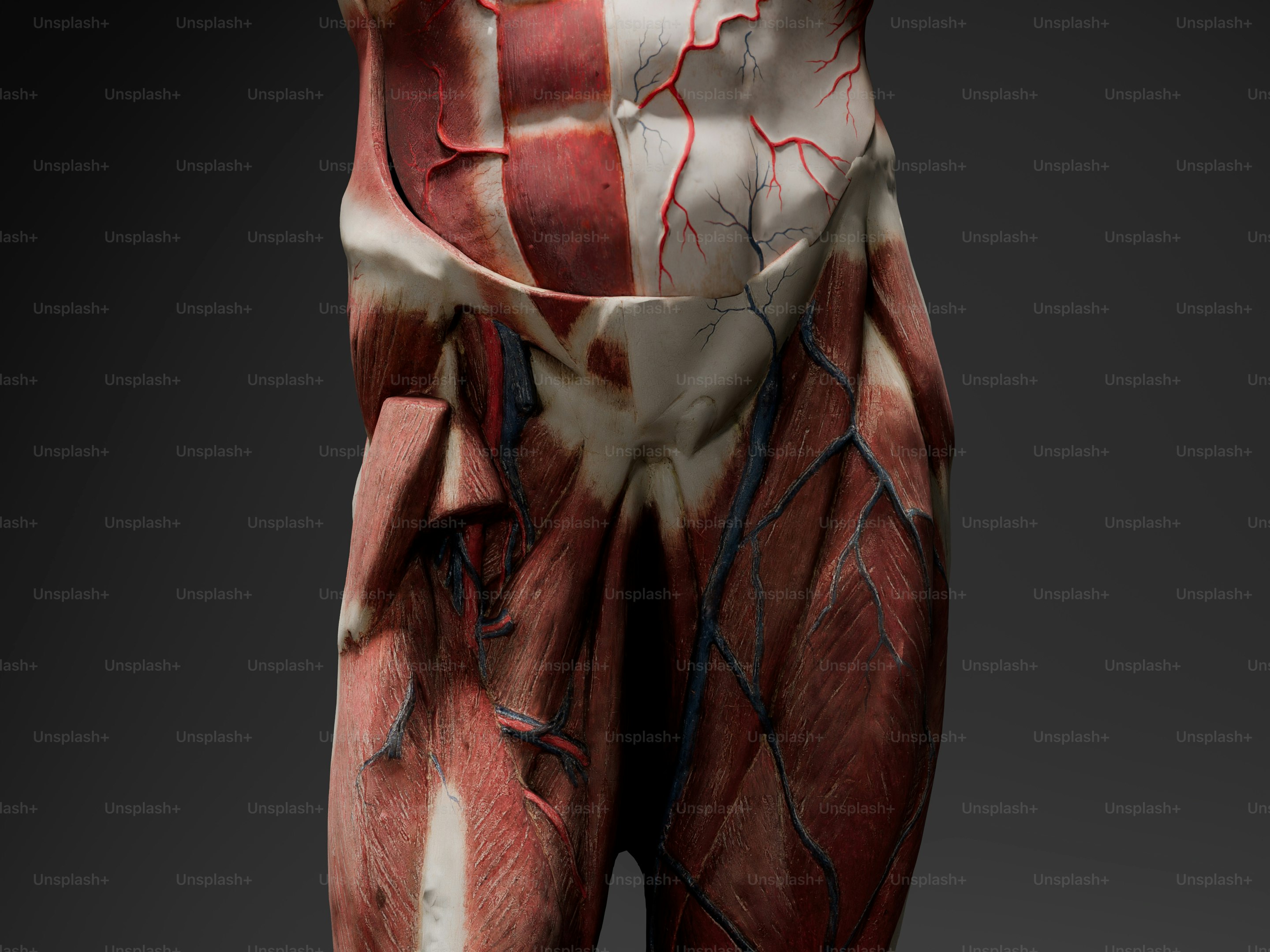 A 3D image of a man's body and muscles