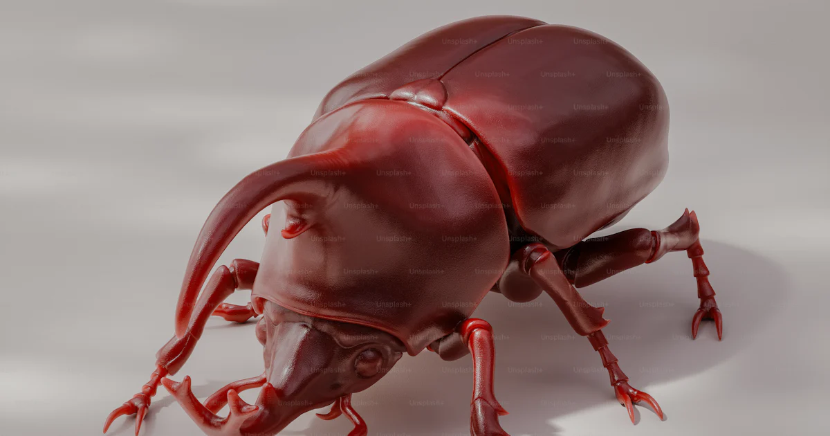 Insect Red Background A close up of a red bug on a white surface photo – Insects Image on ...