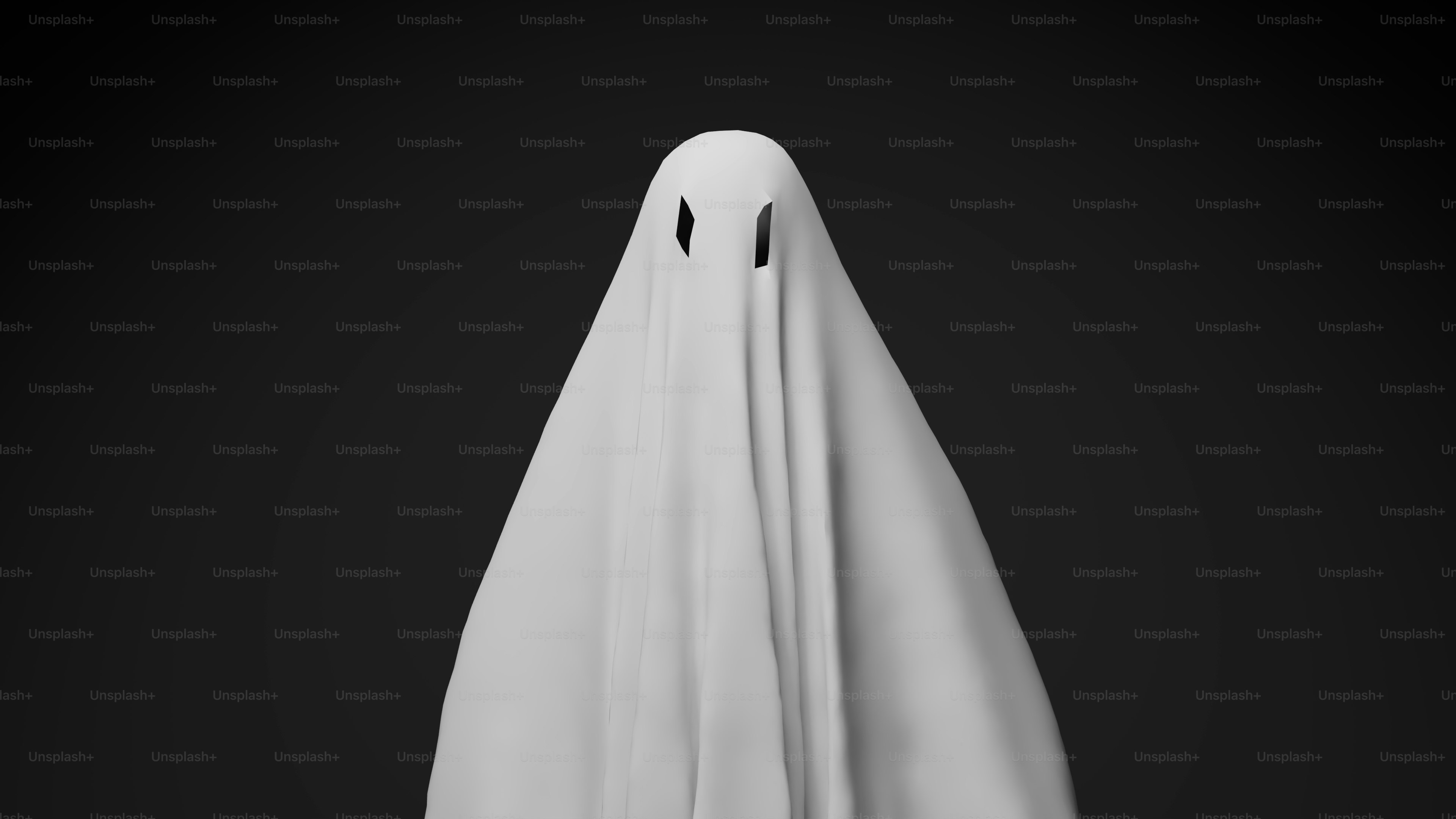A black and white photo of a ghost