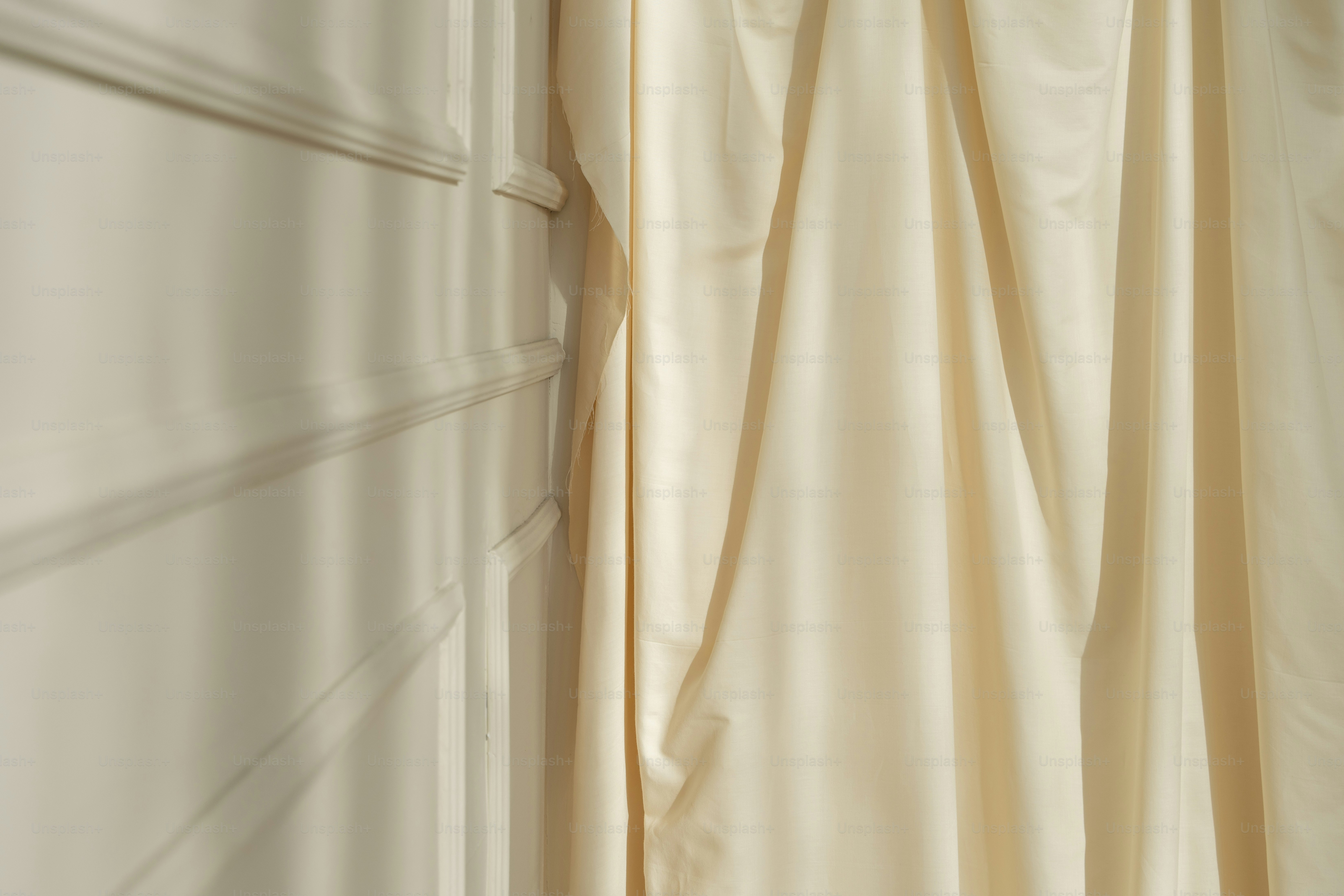 A close up of a curtain in a room