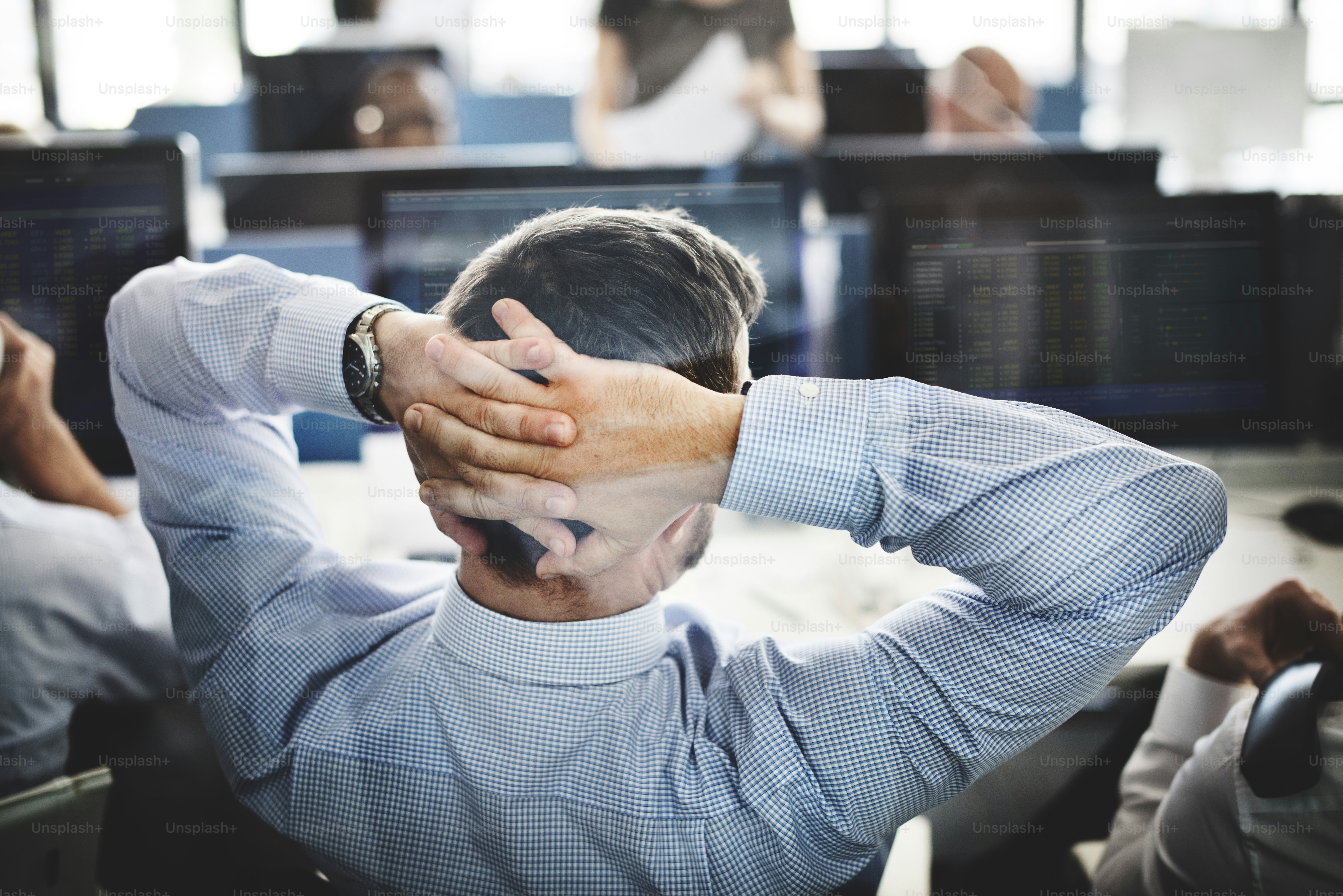 Businessman Stress Investment Stock Trading Concept