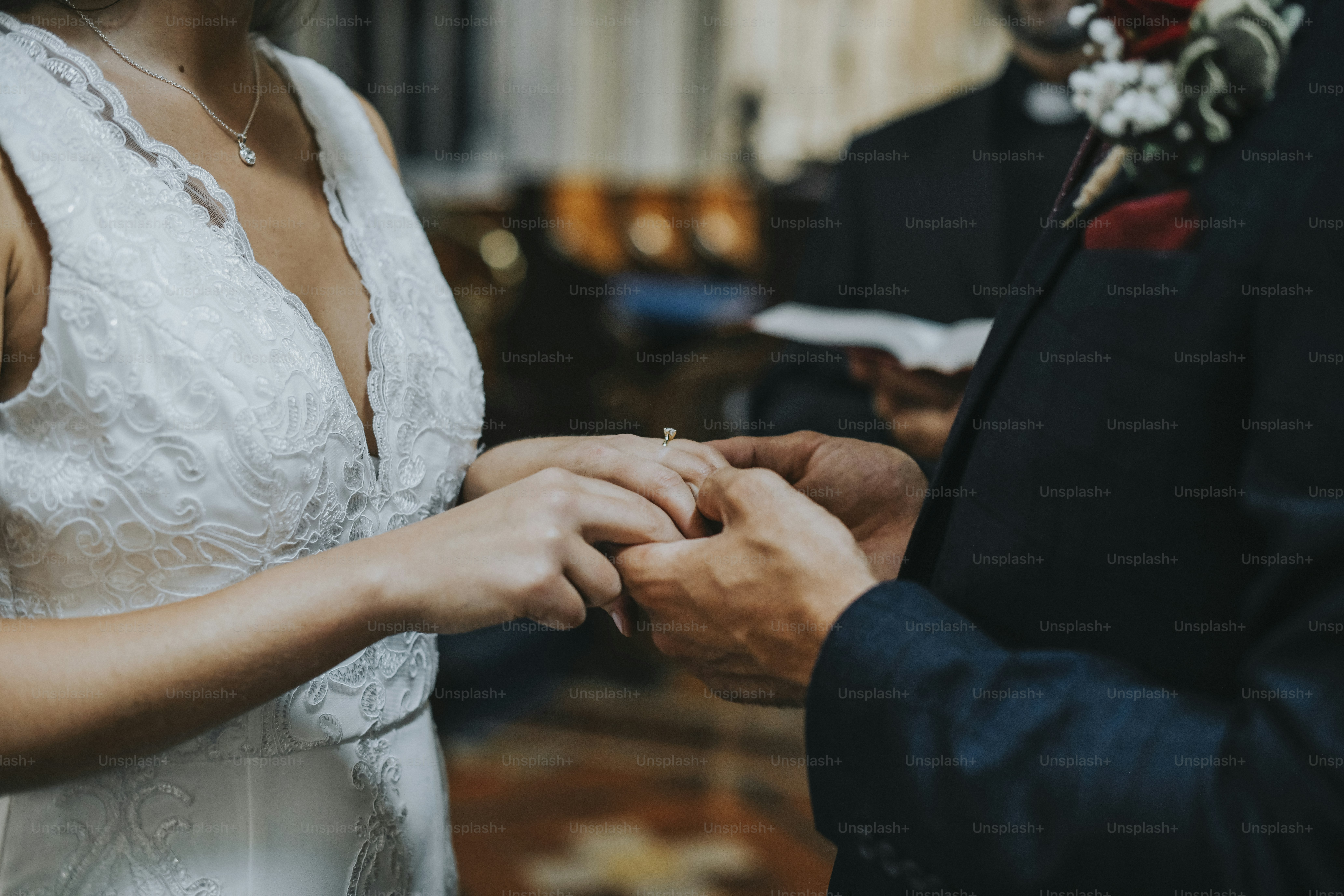 Bride and groom at the altar