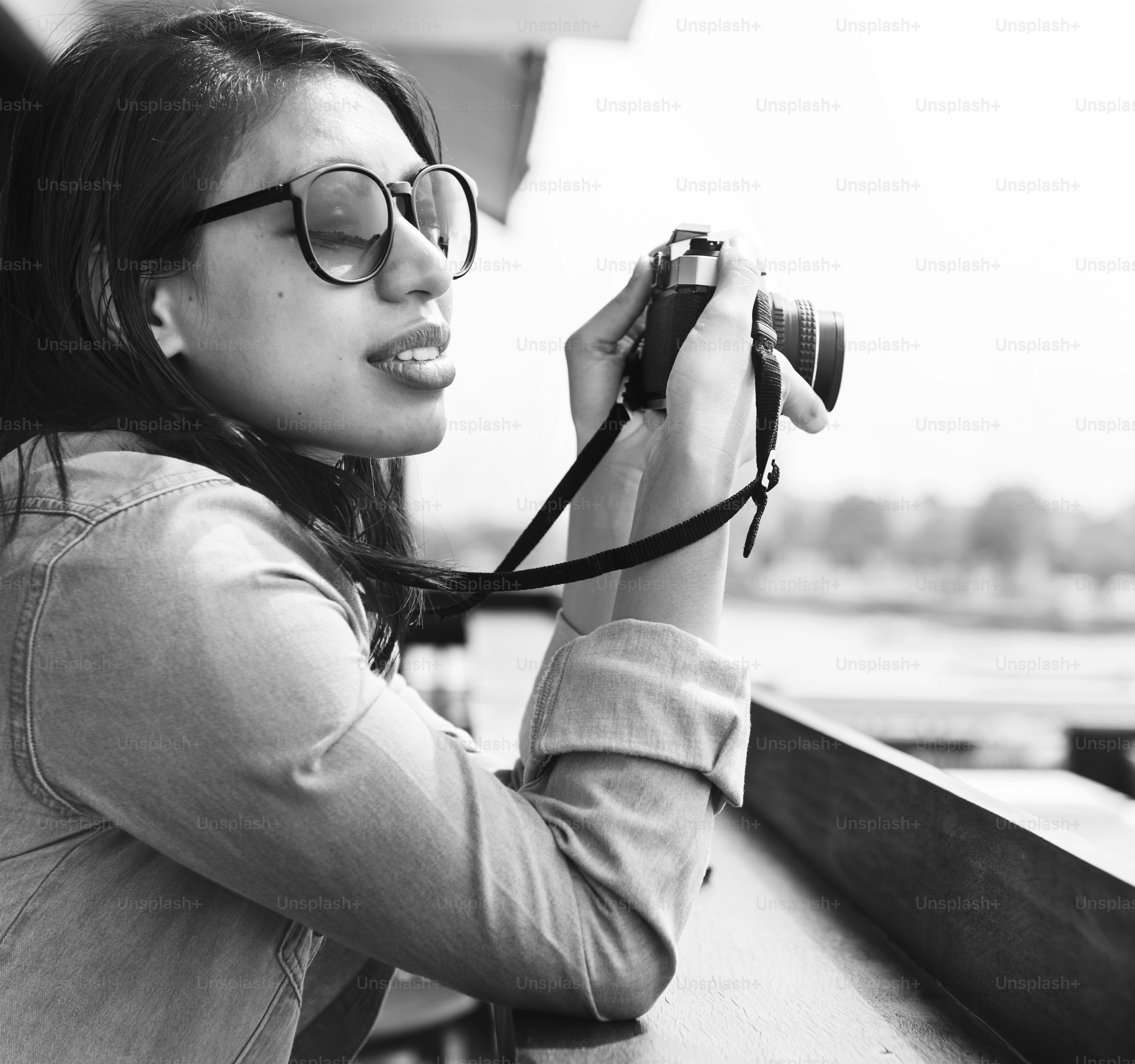 Woman Photographer Hipster Street Ware Traveler Concept