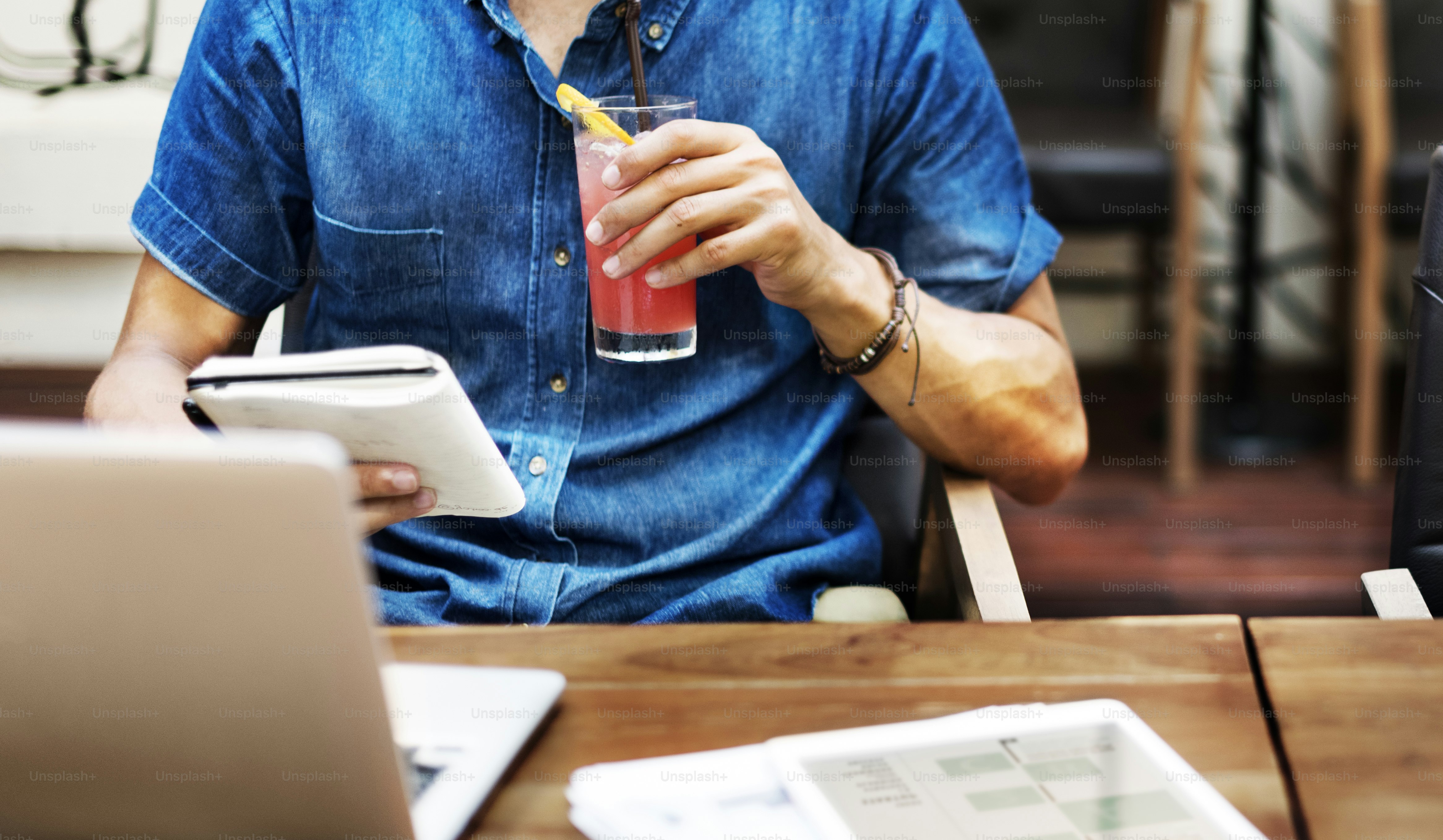 Man Working Cafe Connecting Laptop Concept photo – Computer Image on ...