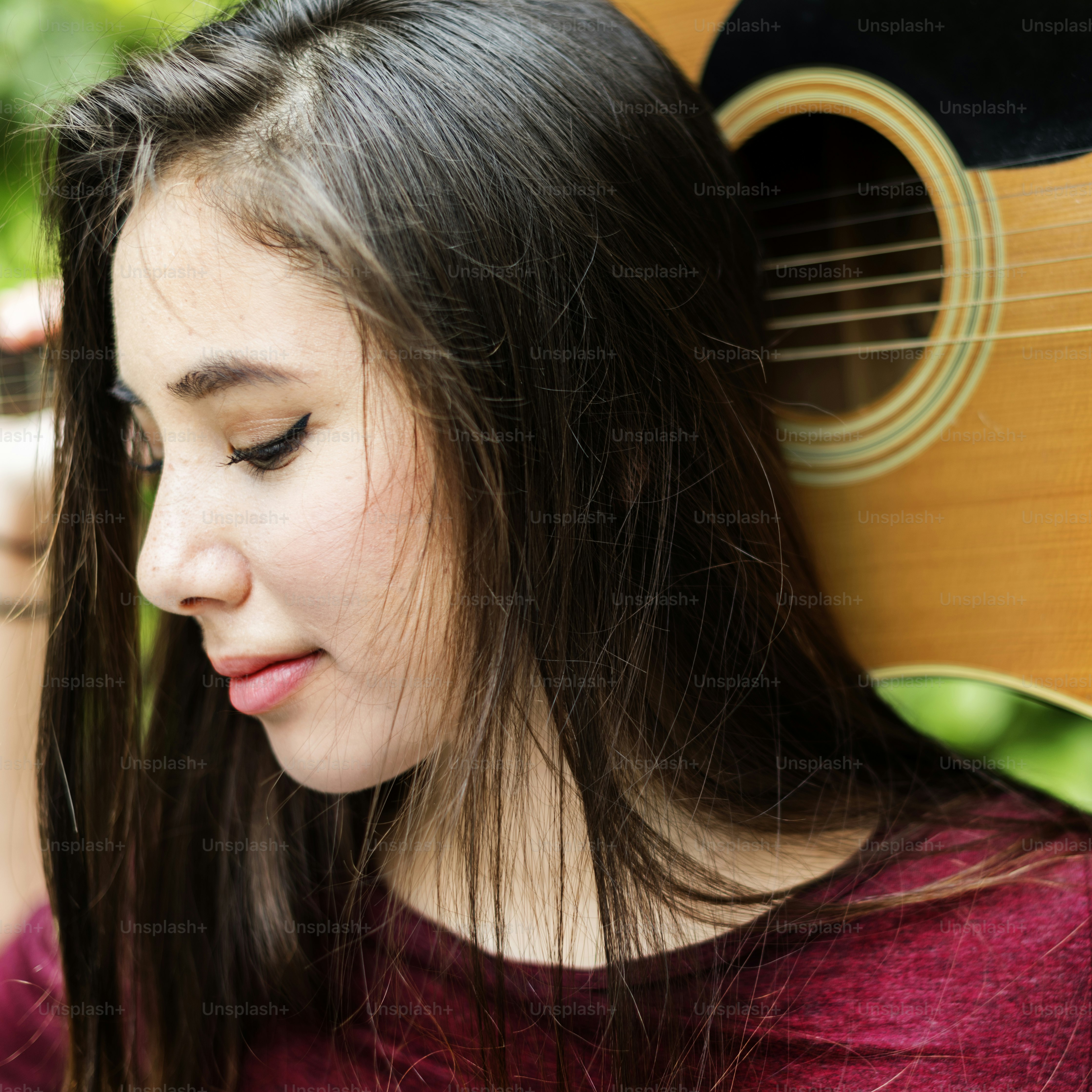 Young Woman Guitar Music Concept