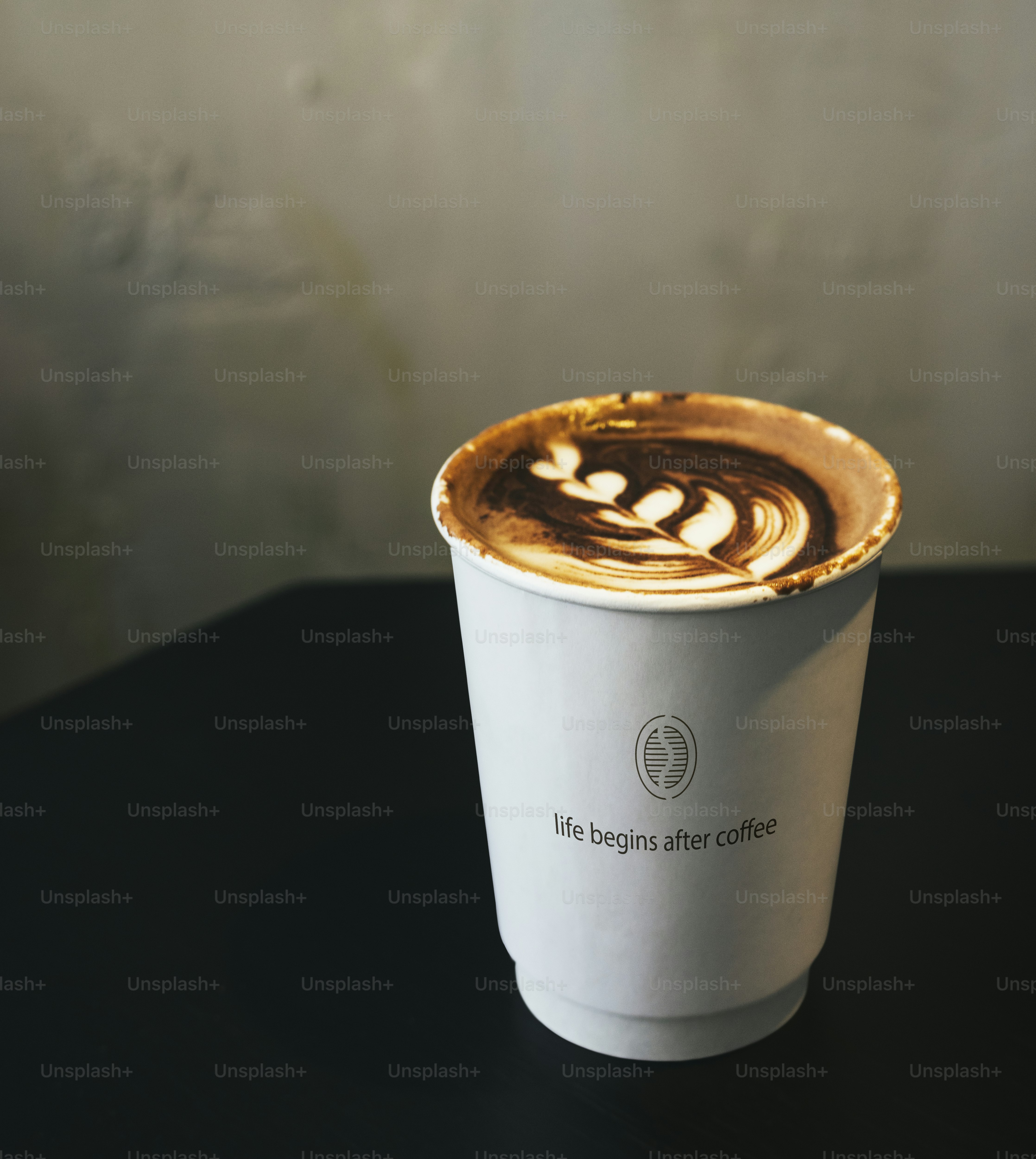 Disposable coffee paper cup mockup design