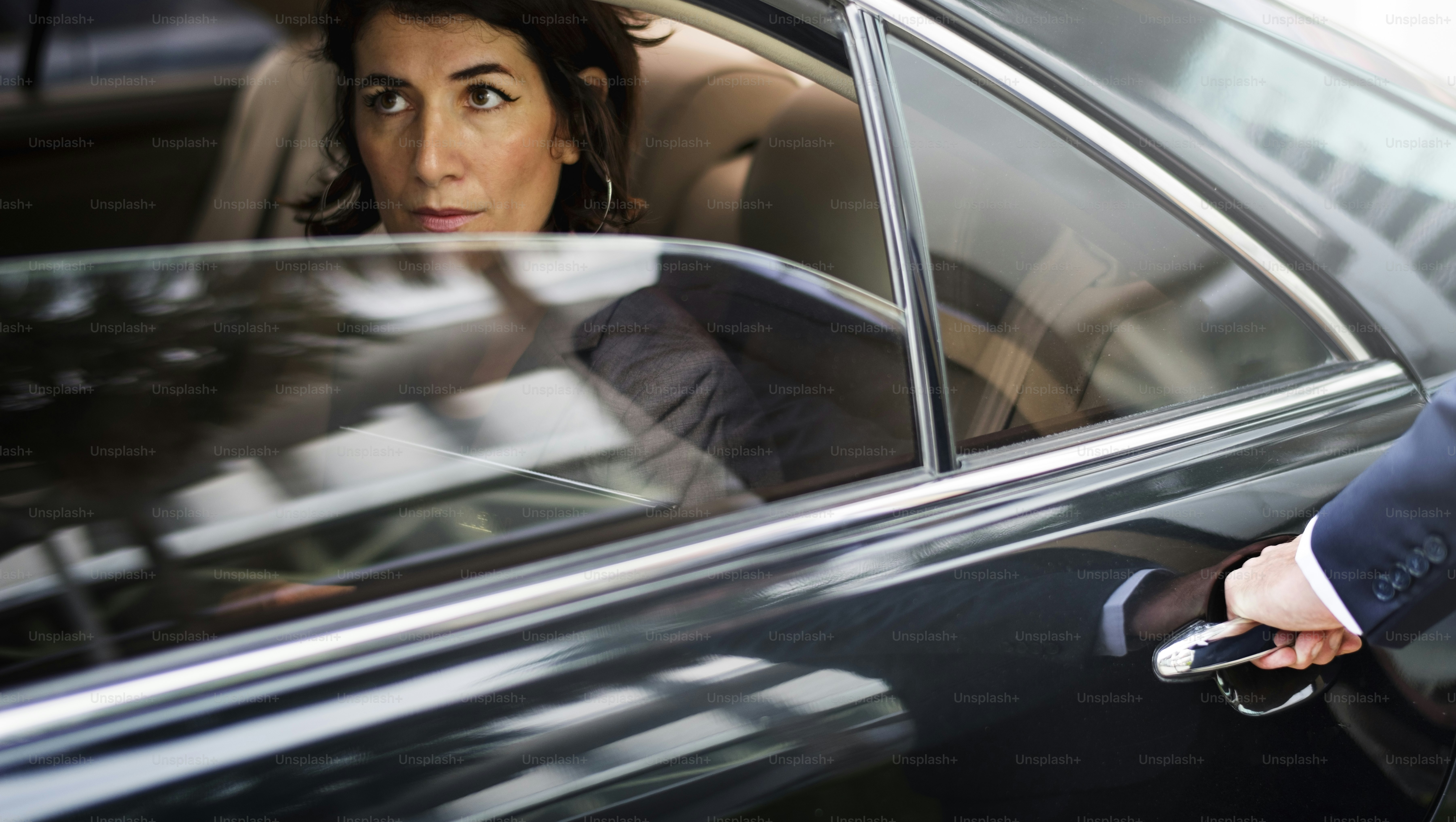 Businesswoman Corporate Taxi Transport Service