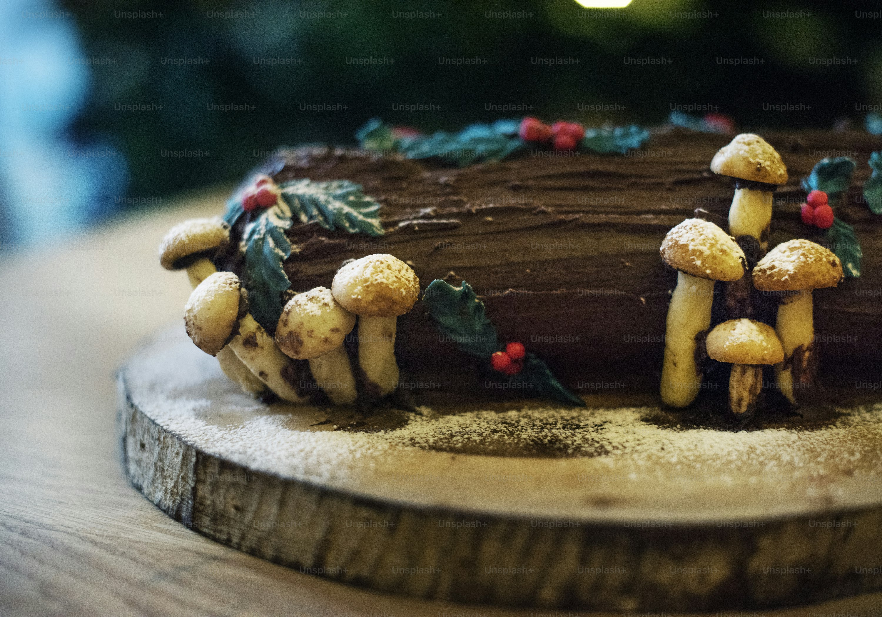 Closeup of Christmas dessert